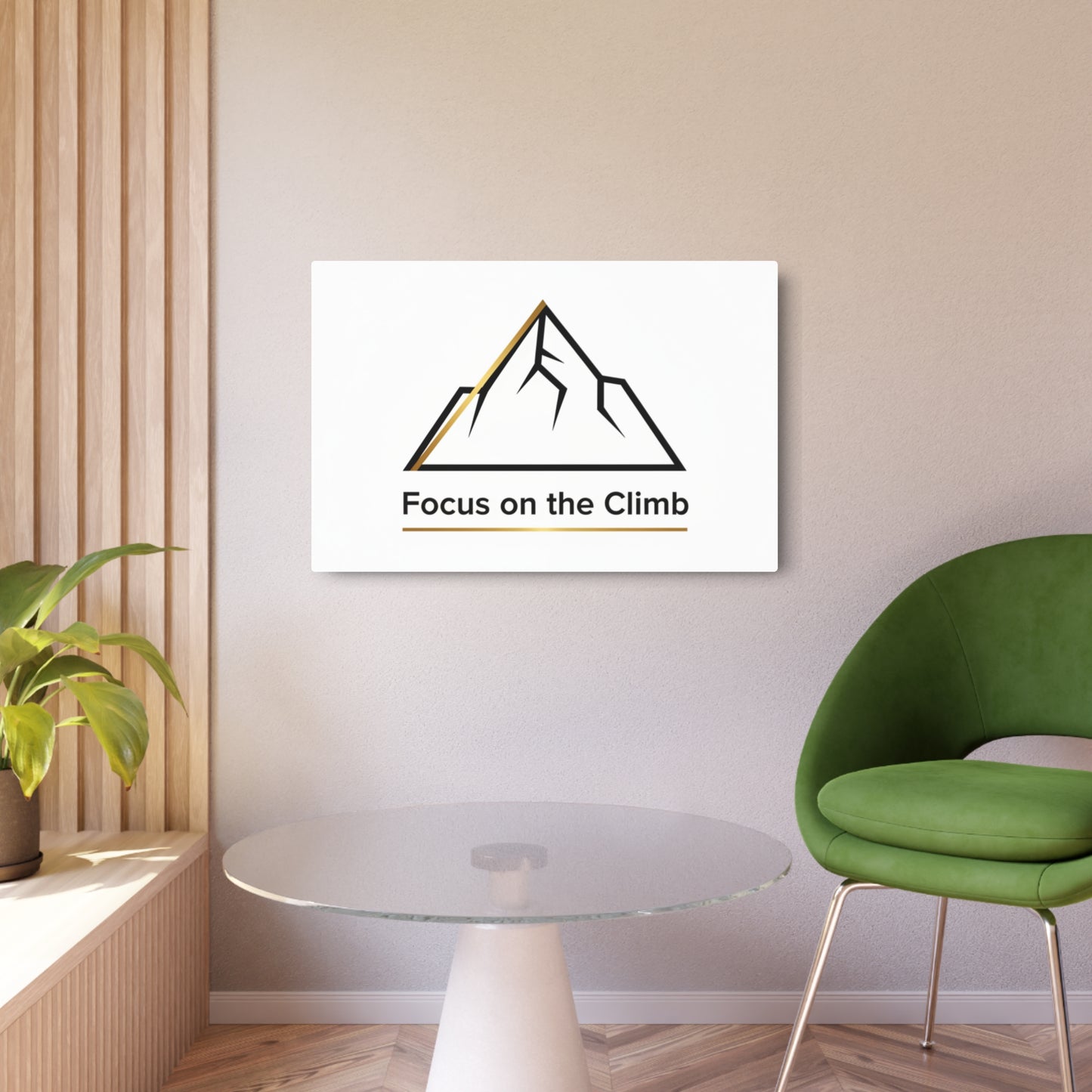 Metal Art Sign — "Focus on the Climb" Inspirational Mountain Wall Decor