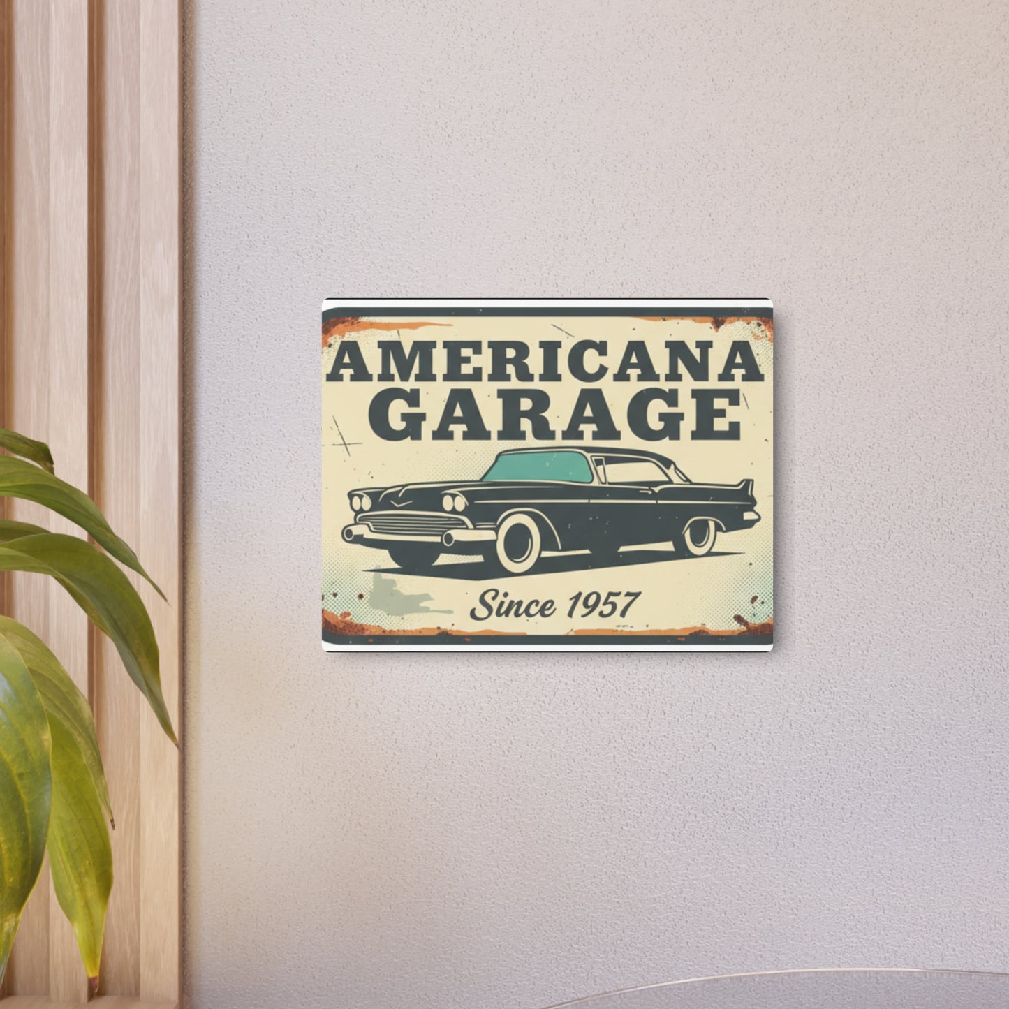 Americana Garage Metal Sign — Vintage Classic Car Wall Decor (Since 1957)