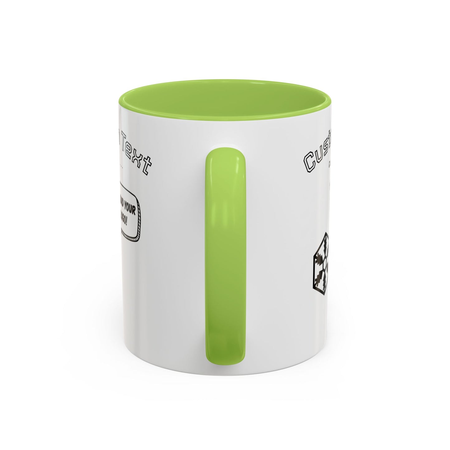 Custom Text Accent Coffee Mug — Personalized Logo & Message Gift