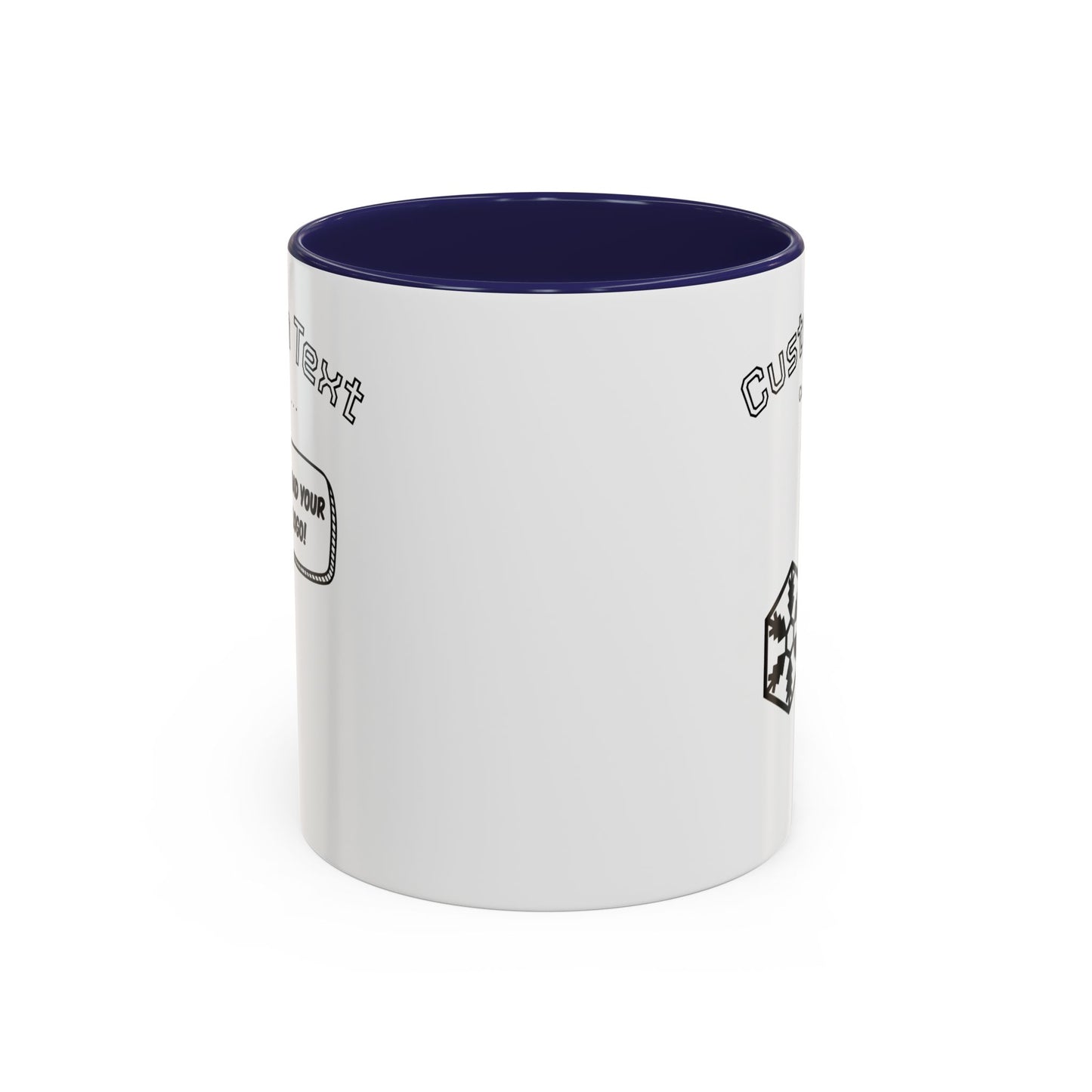 Custom Text Accent Coffee Mug — Personalized Logo & Message Gift