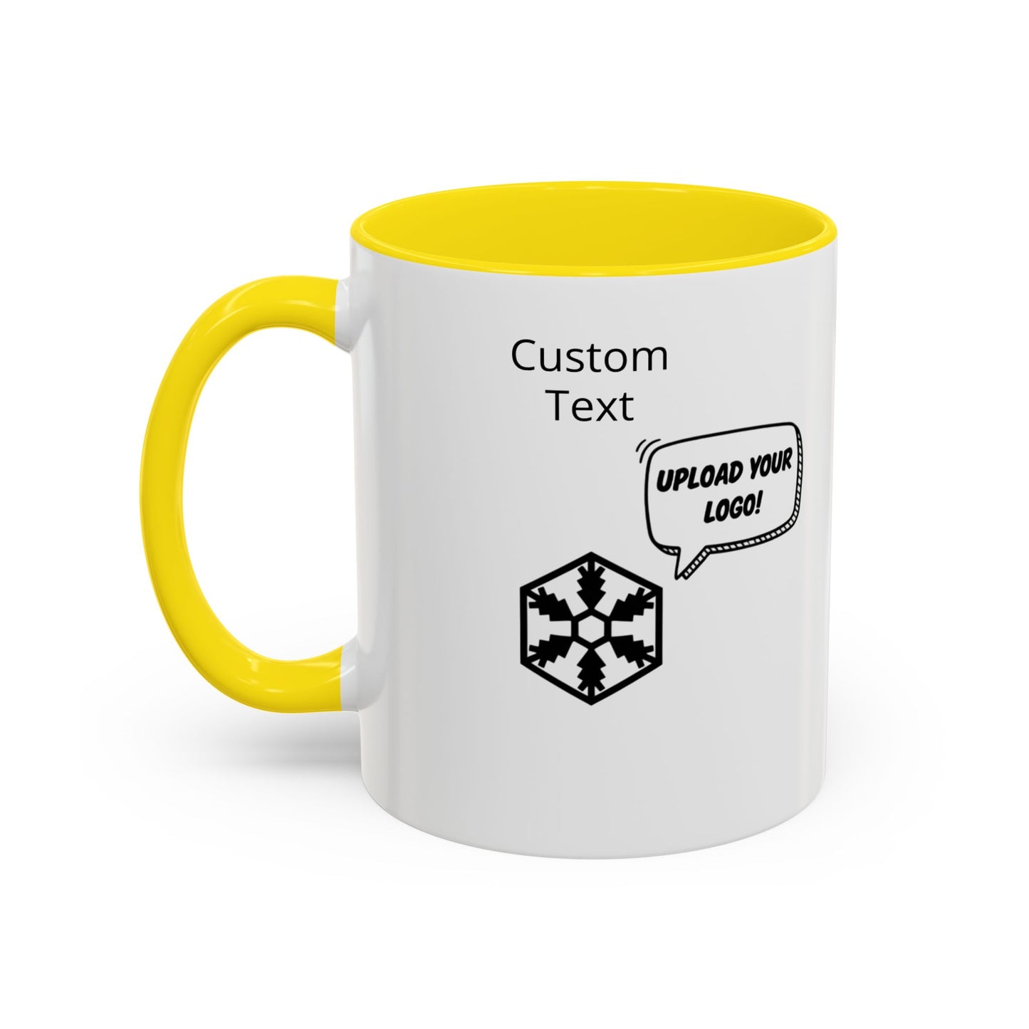 Custom Personalizable Logo Accent Coffee Mug — Personalized 11/15oz Ceramic Mug