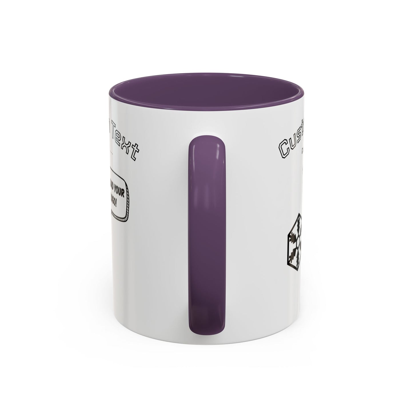 Custom Text Accent Coffee Mug — Personalized Logo & Message Gift
