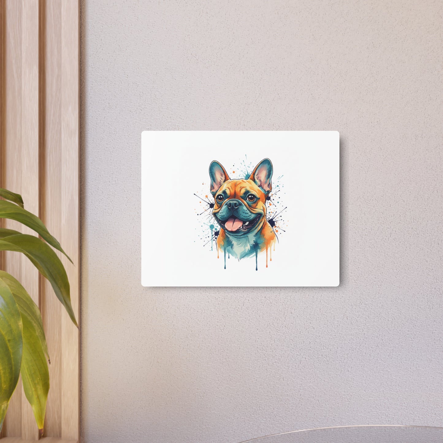 French Bulldog Metal Art Sign — Colorful Watercolor Dog Wall Decor