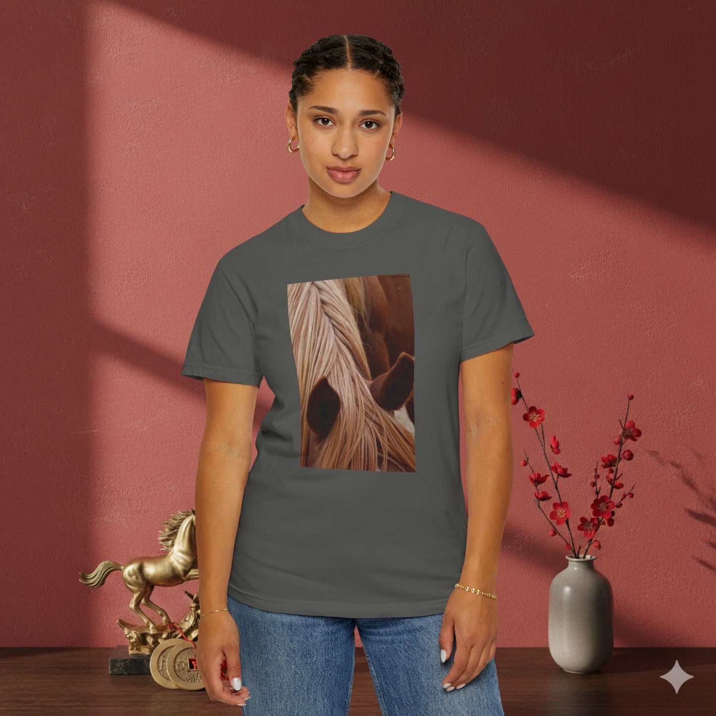 Horse Mane Photo T‑Shirt — Close‑Up Equine Portrait T-Shirt
