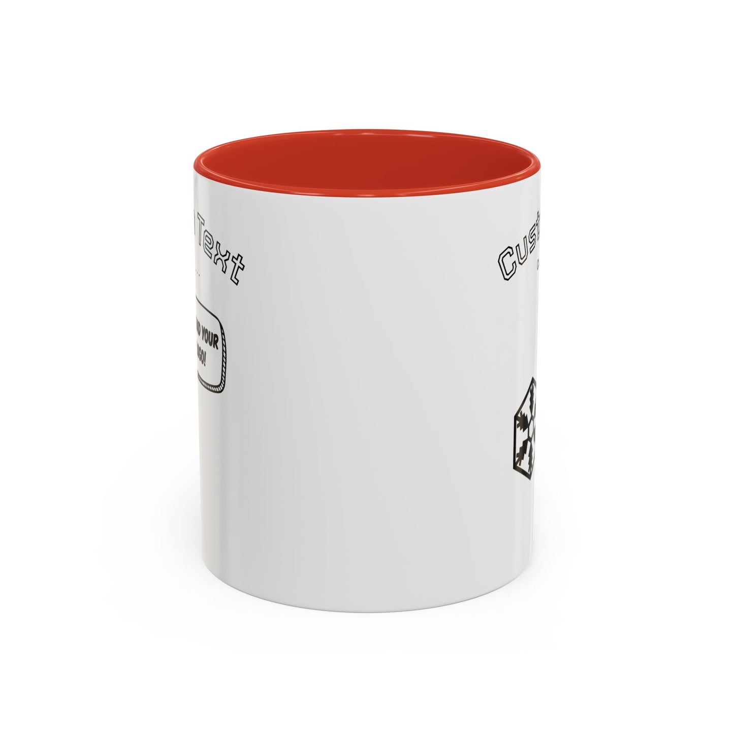 Custom Text Accent Coffee Mug — Personalized Logo & Message Gift