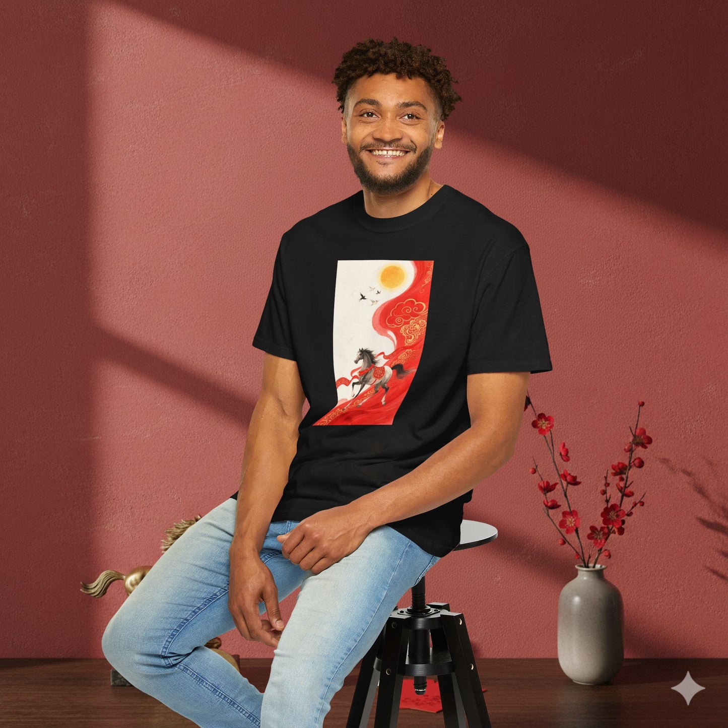 Horse Sunburst Graphic T-Shirt Year of the Horse