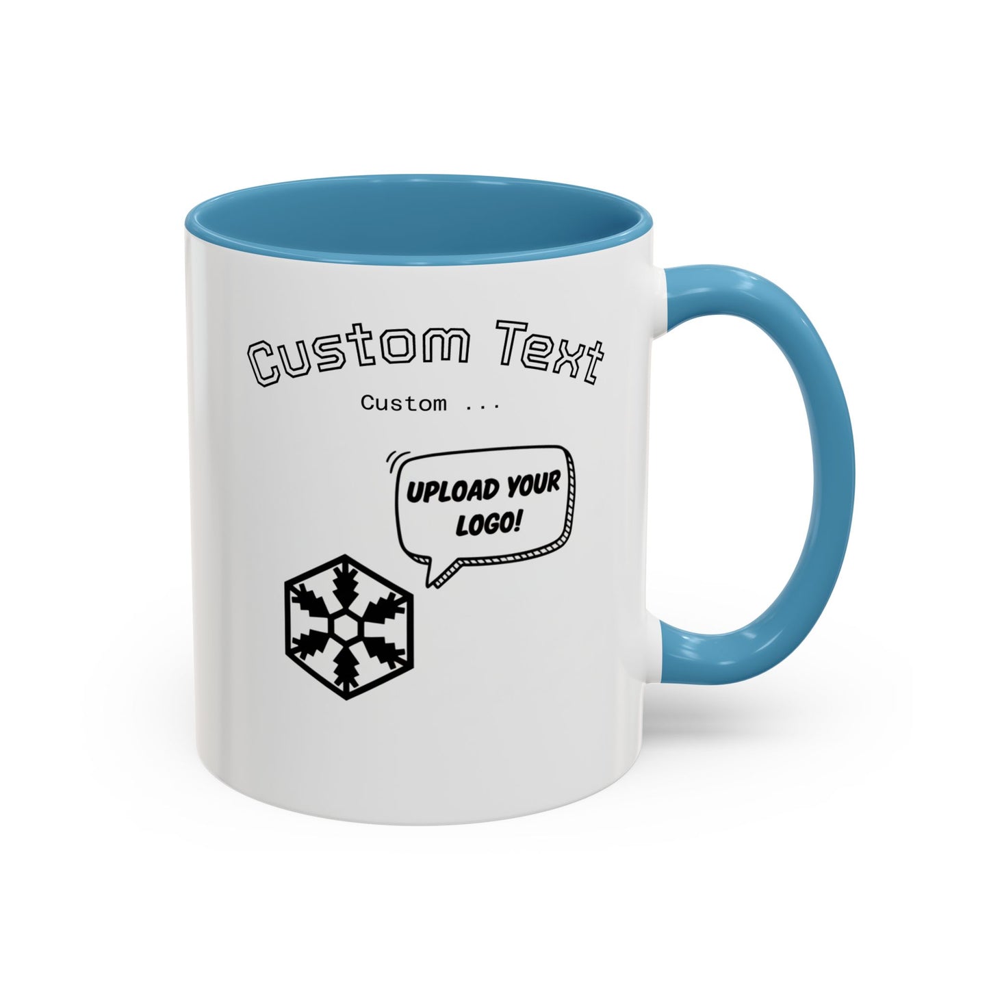 Custom Text Accent Coffee Mug — Personalized Logo & Message Gift