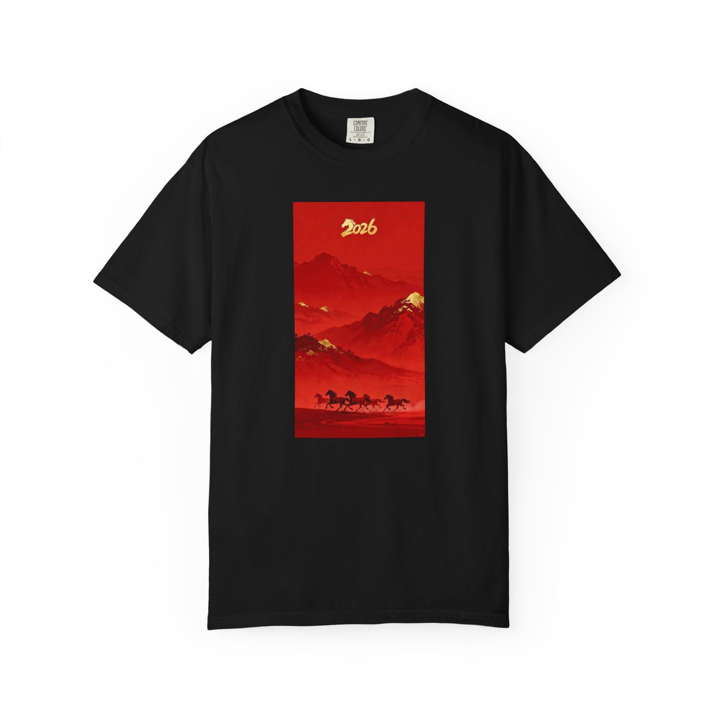 Lunar New Year 2026 Red Mountain Horses T-Shirt