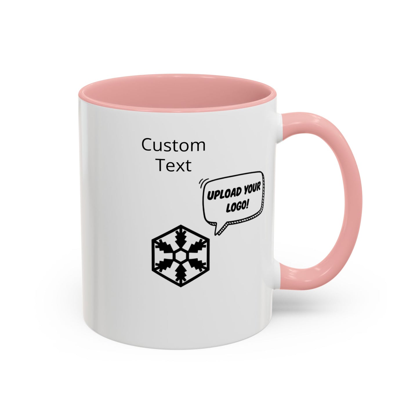 Custom Personalizable Logo Accent Coffee Mug — Personalized 11/15oz Ceramic Mug