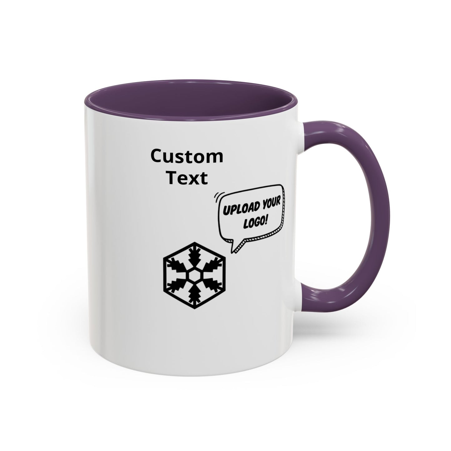 Custom Personalizable Logo Accent Coffee Mug — Personalized 11/15oz Ceramic Mug