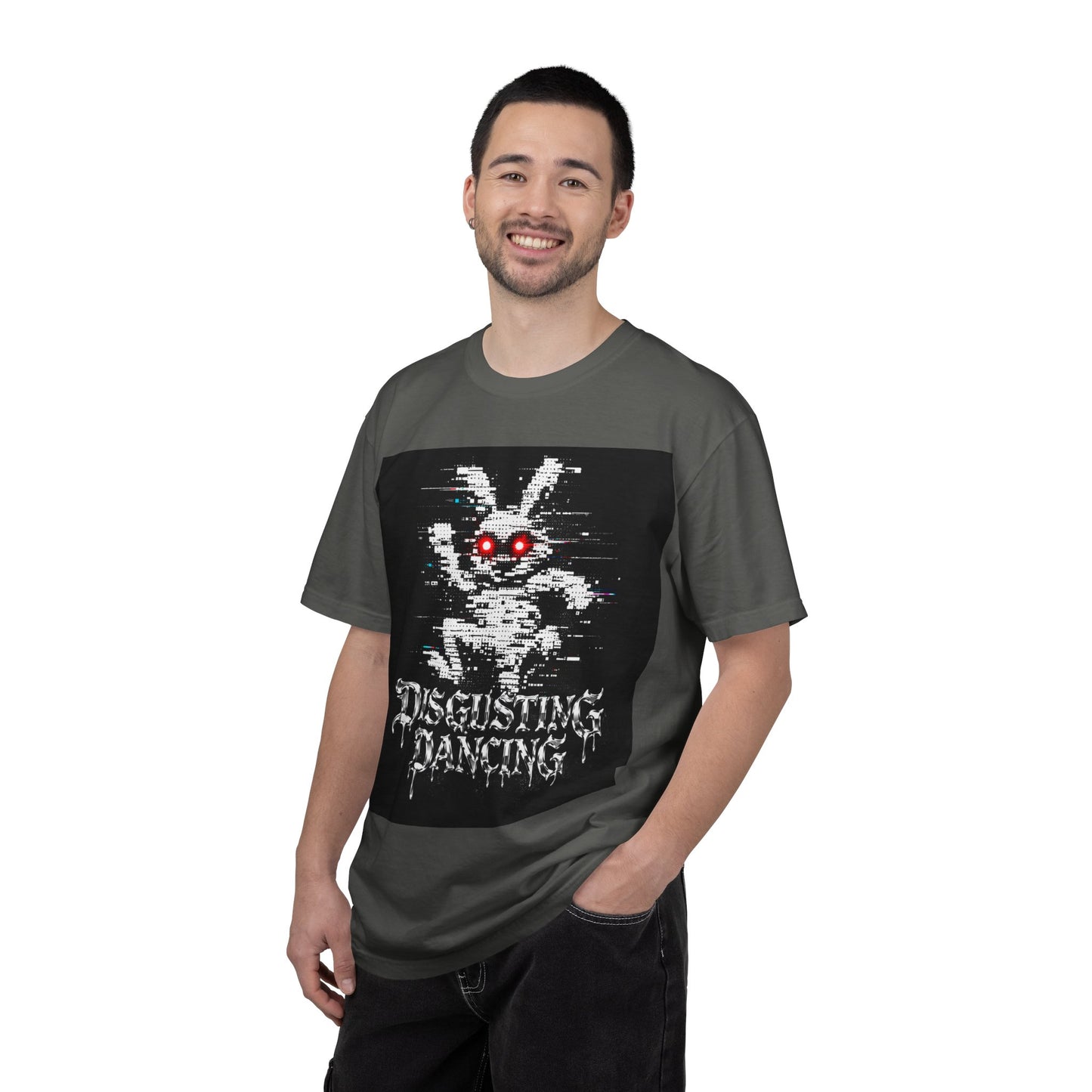 Disgusting Dancing Glitch Bunny T-Shirt — Horror Retro Pixel Graphic Tee