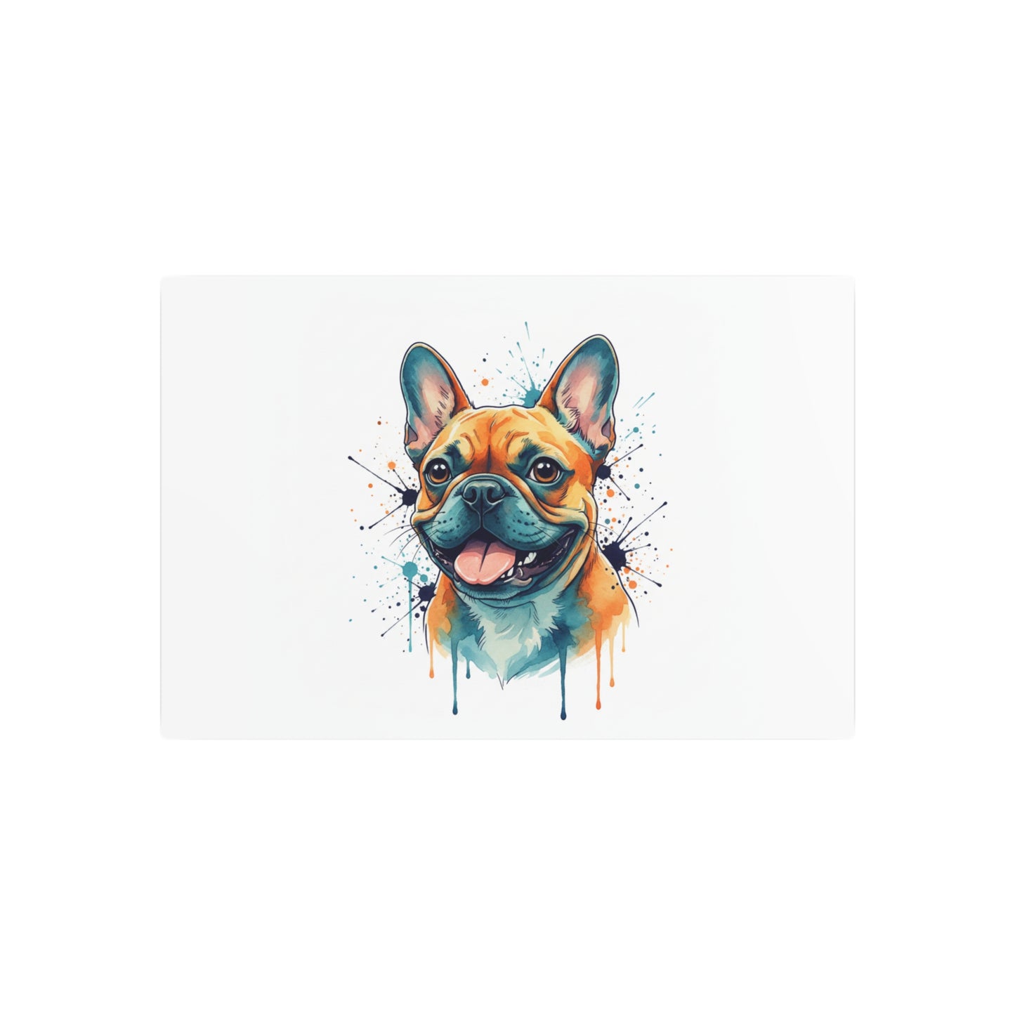 French Bulldog Metal Art Sign — Colorful Watercolor Dog Wall Decor