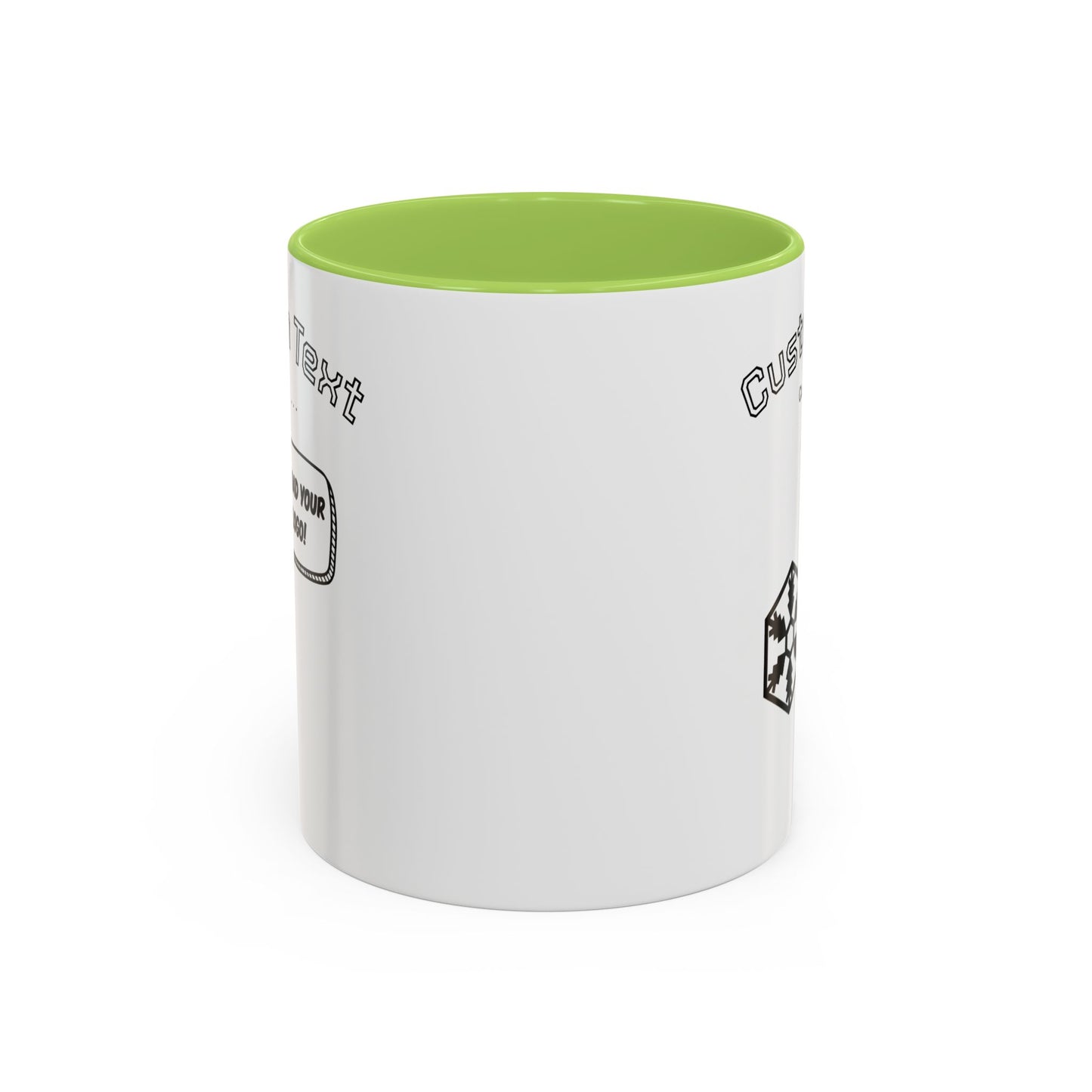 Custom Text Accent Coffee Mug — Personalized Logo & Message Gift
