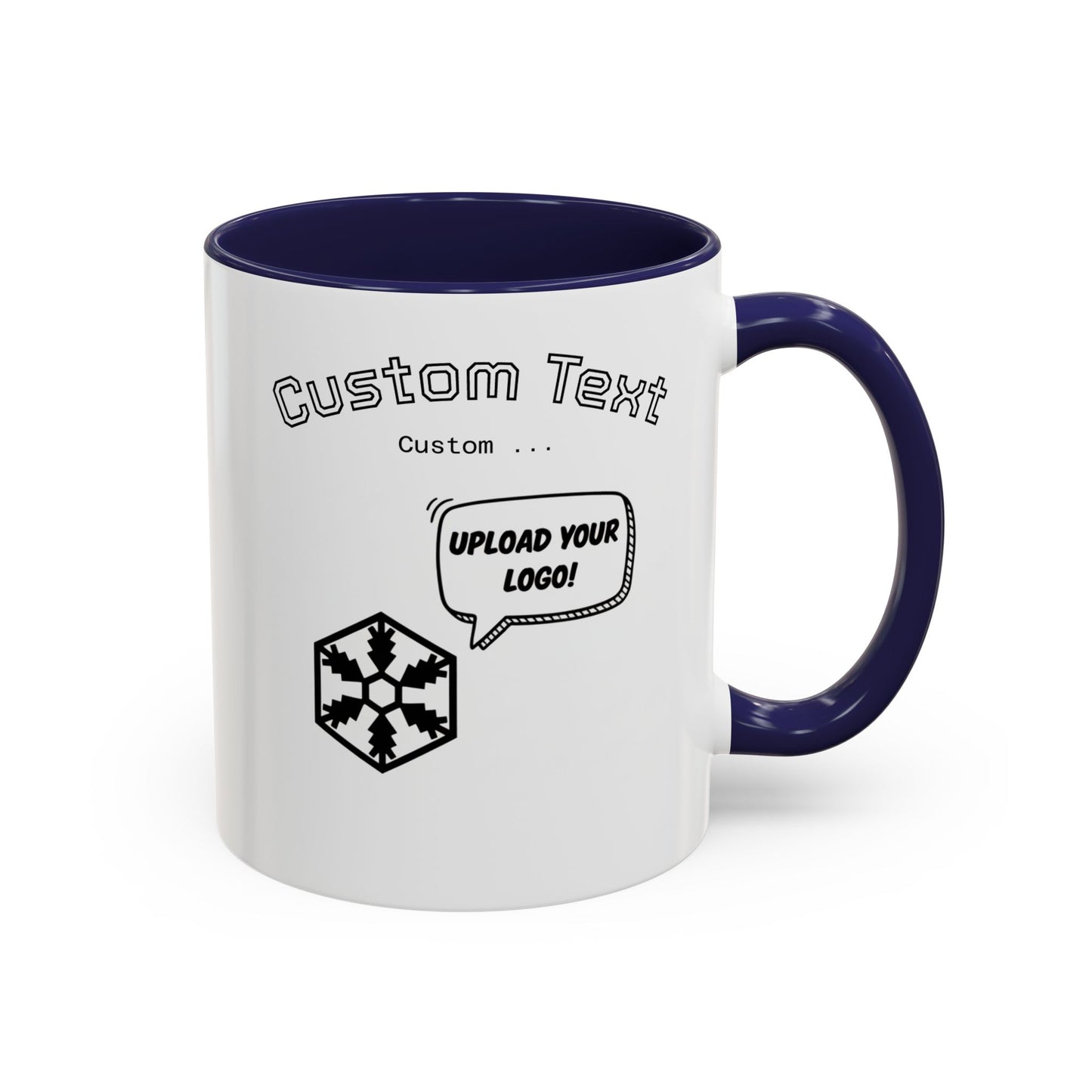 Custom Text Accent Coffee Mug — Personalized Logo & Message Gift