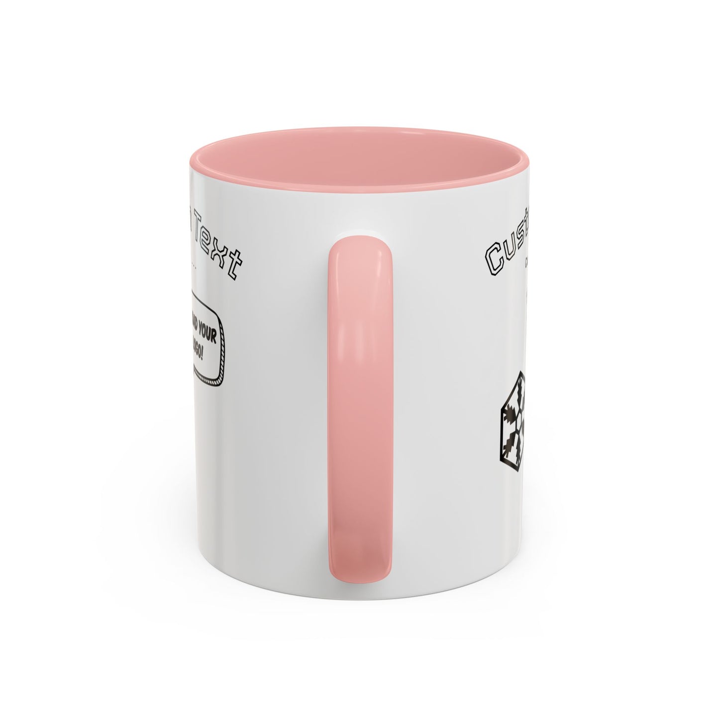 Custom Text Accent Coffee Mug — Personalized Logo & Message Gift