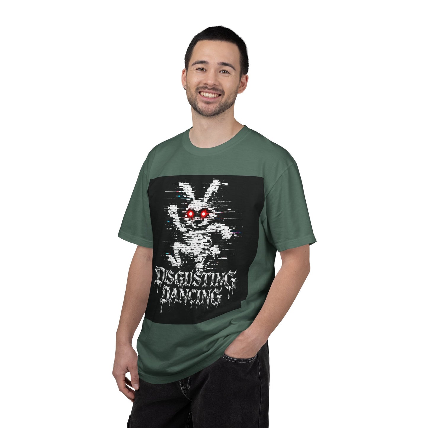 Disgusting Dancing Glitch Bunny T-Shirt — Horror Retro Pixel Graphic Tee