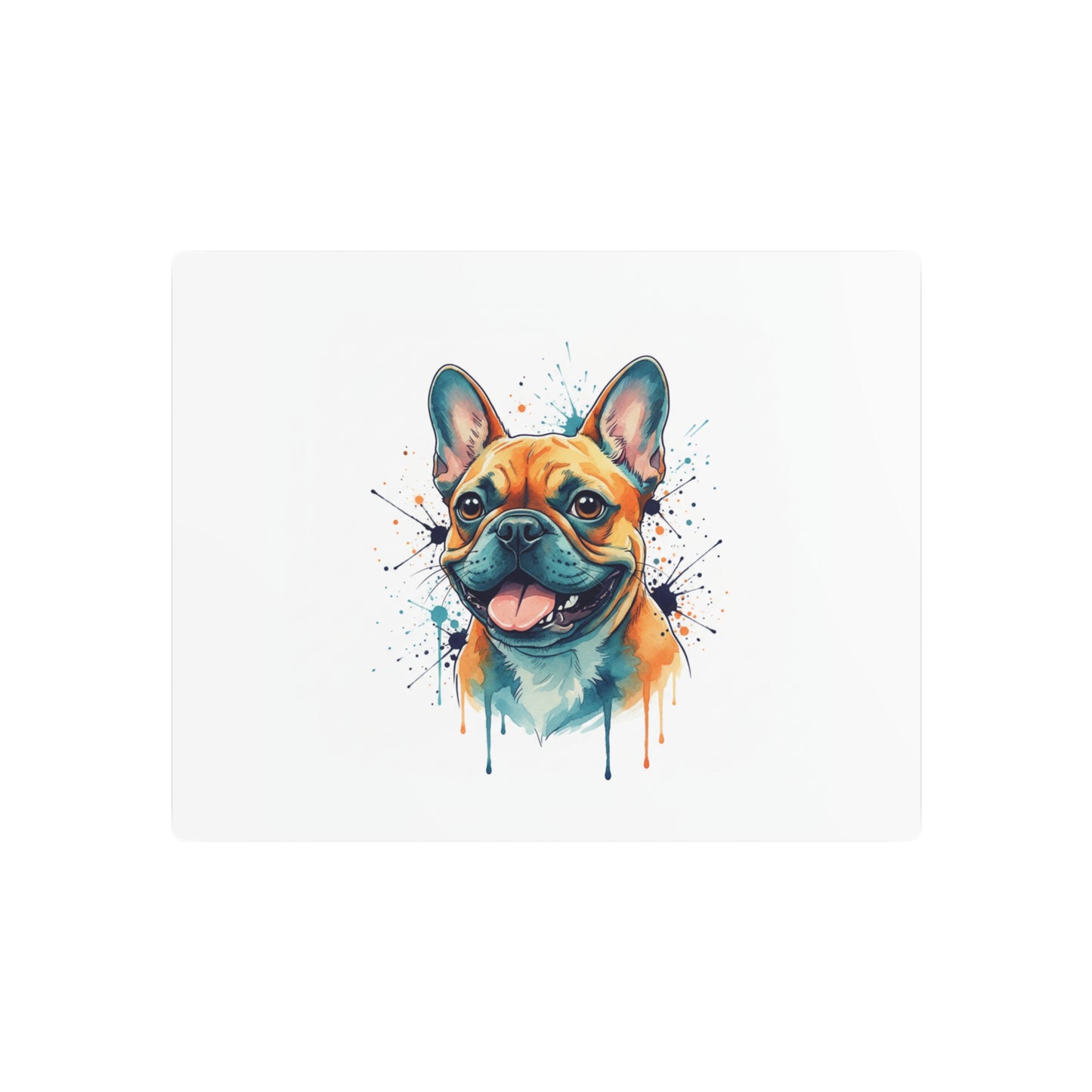 French Bulldog Metal Art Sign — Colorful Watercolor Dog Wall Decor