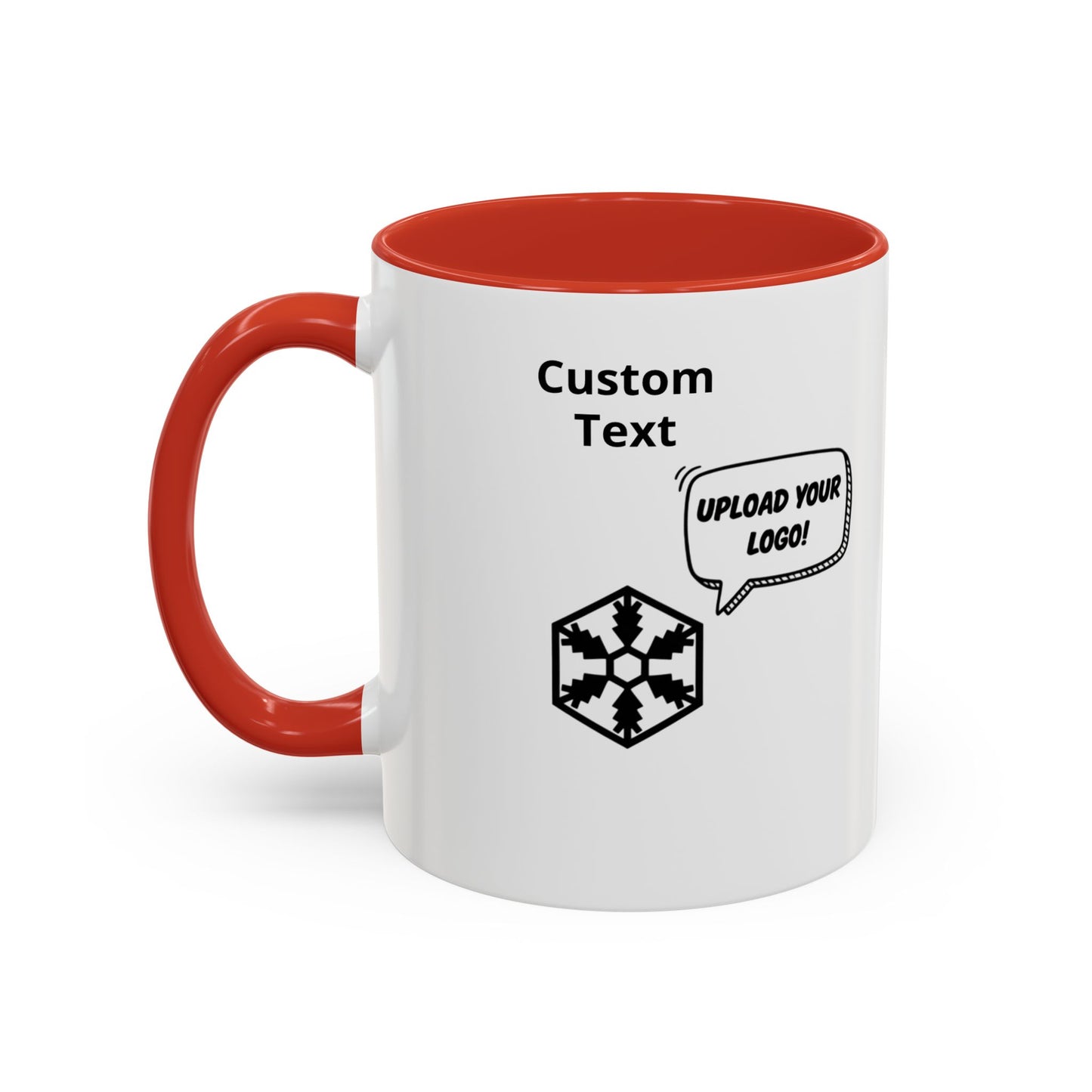 Custom Personalizable Logo Accent Coffee Mug — Personalized 11/15oz Ceramic Mug