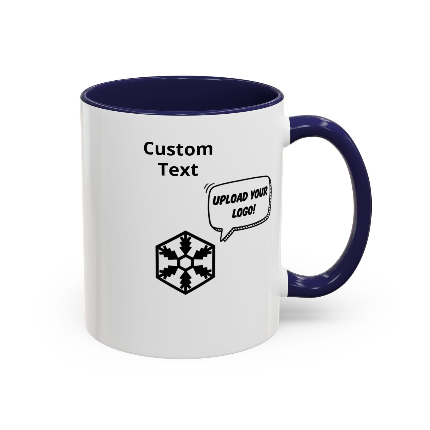 Custom Personalizable Logo Accent Coffee Mug — Personalized 11/15oz Ceramic Mug