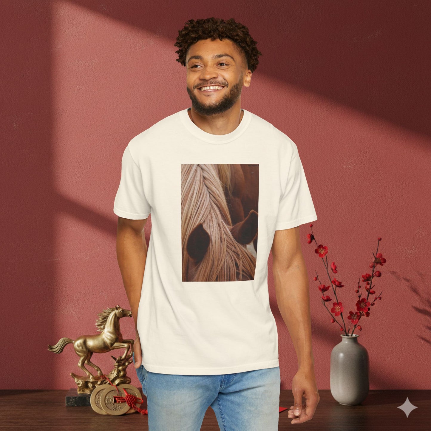 Horse Mane Photo T‑Shirt — Close‑Up Equine Portrait T-Shirt