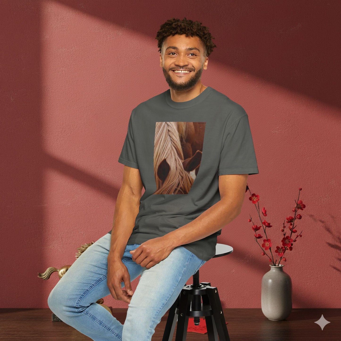 Horse Mane Photo T‑Shirt — Close‑Up Equine Portrait T-Shirt