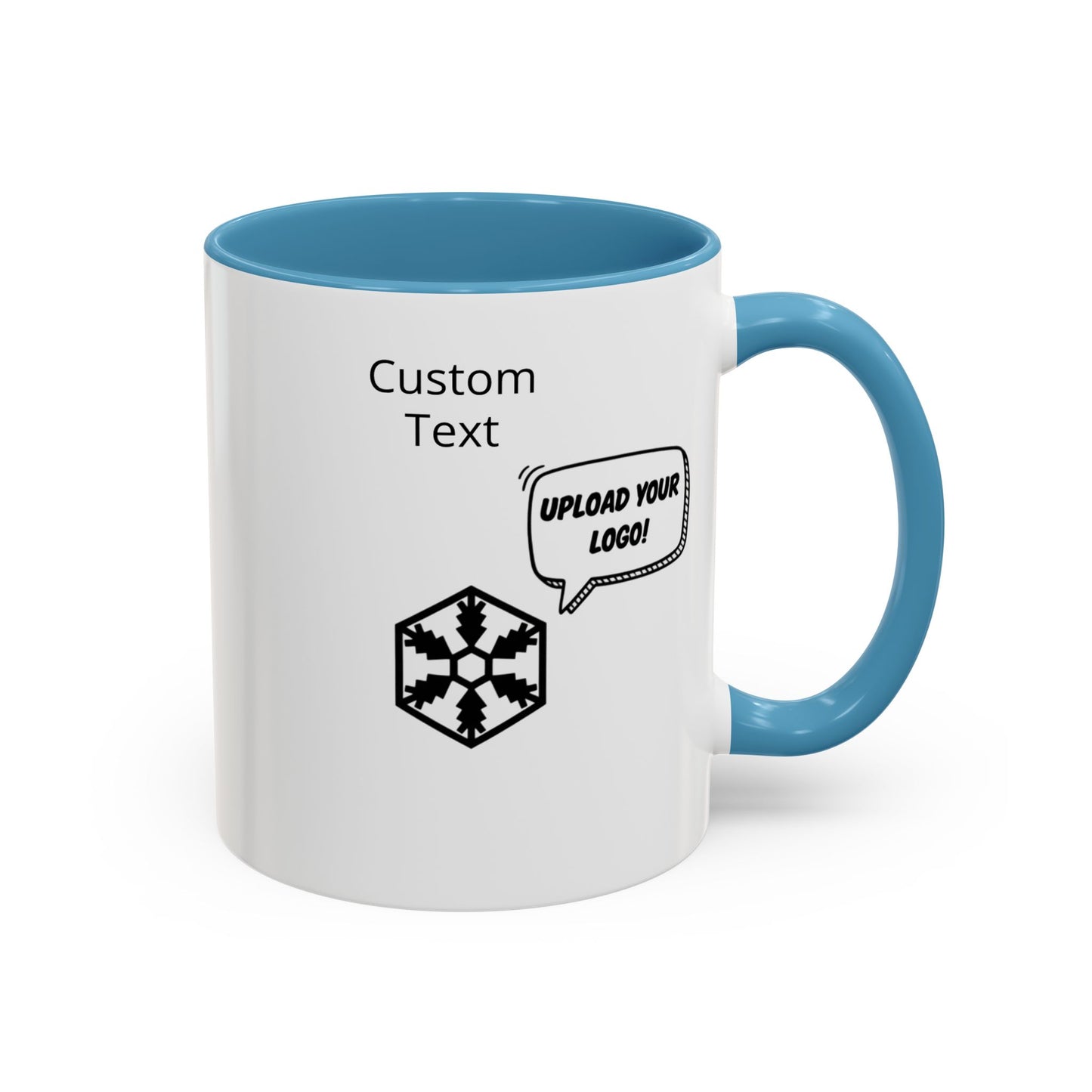 Custom Personalizable Logo Accent Coffee Mug — Personalized 11/15oz Ceramic Mug