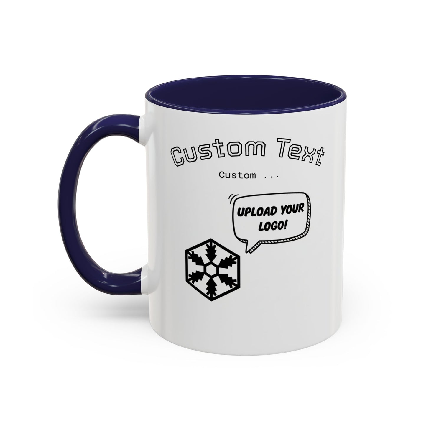Custom Text Accent Coffee Mug — Personalized Logo & Message Gift