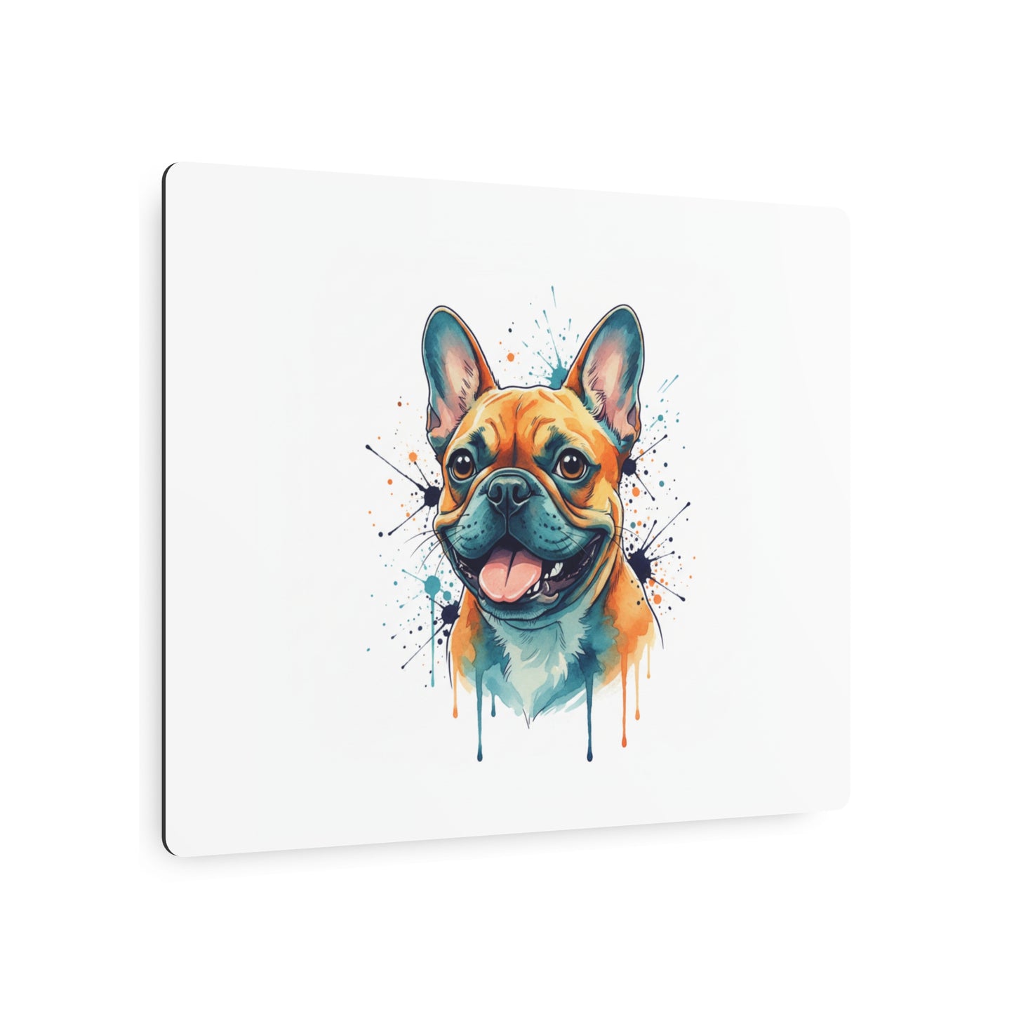 French Bulldog Metal Art Sign — Colorful Watercolor Dog Wall Decor