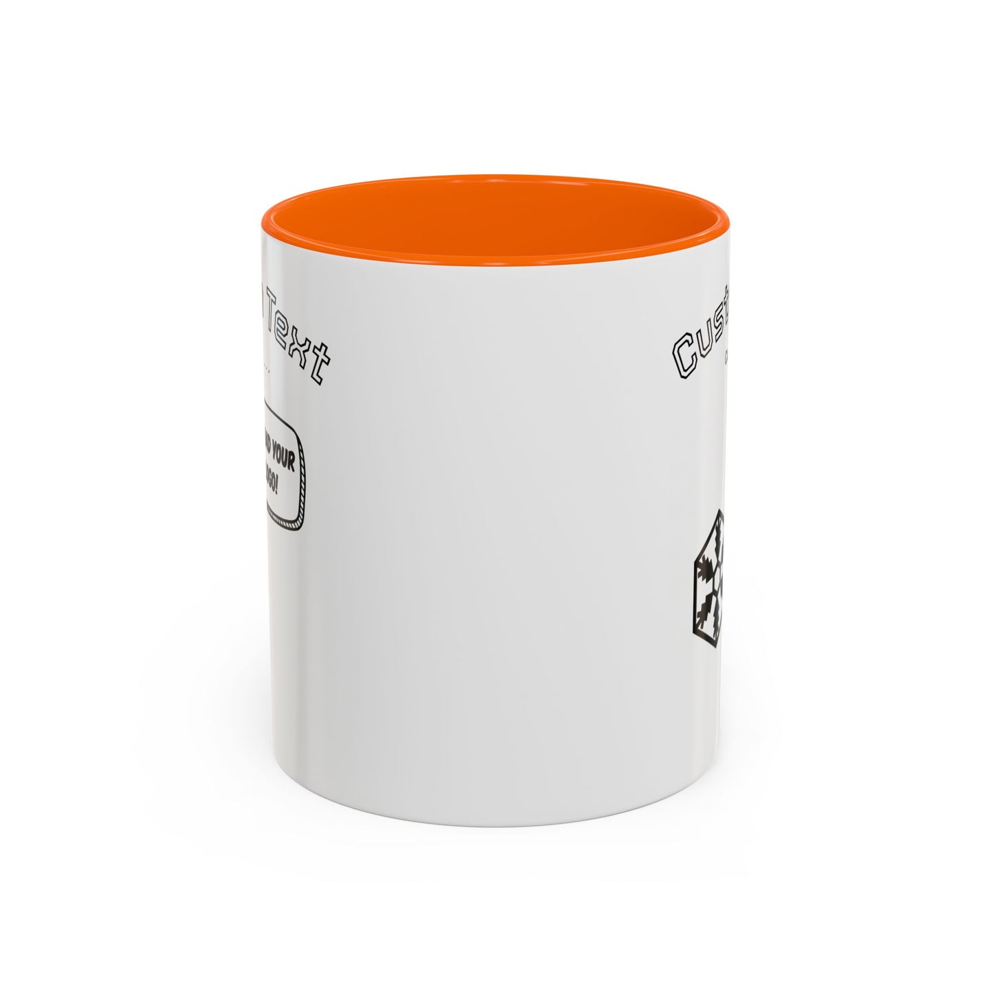 Custom Text Accent Coffee Mug — Personalized Logo & Message Gift