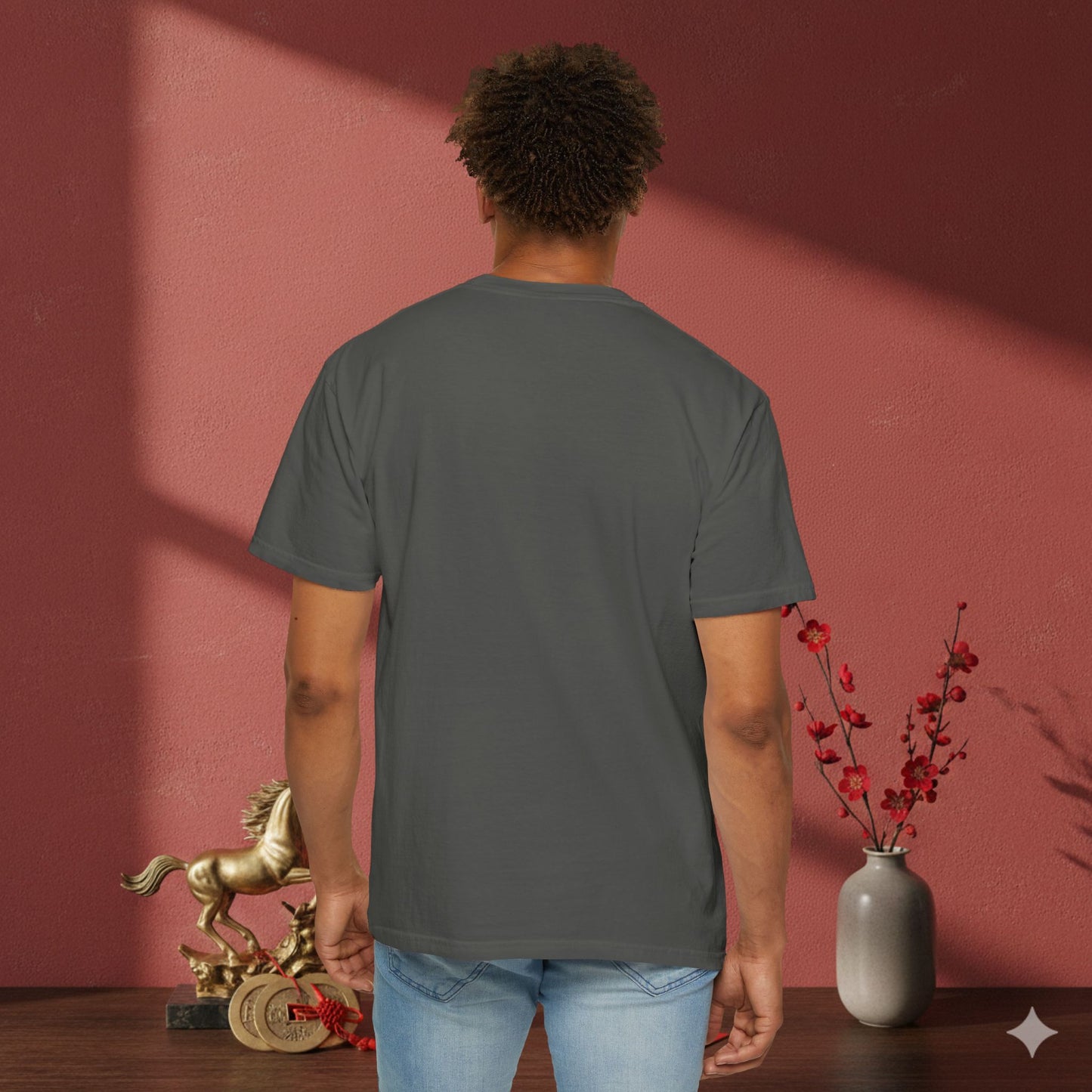 White Horse Floral Art T-Shirt — Elegant Horse Portrait Tee