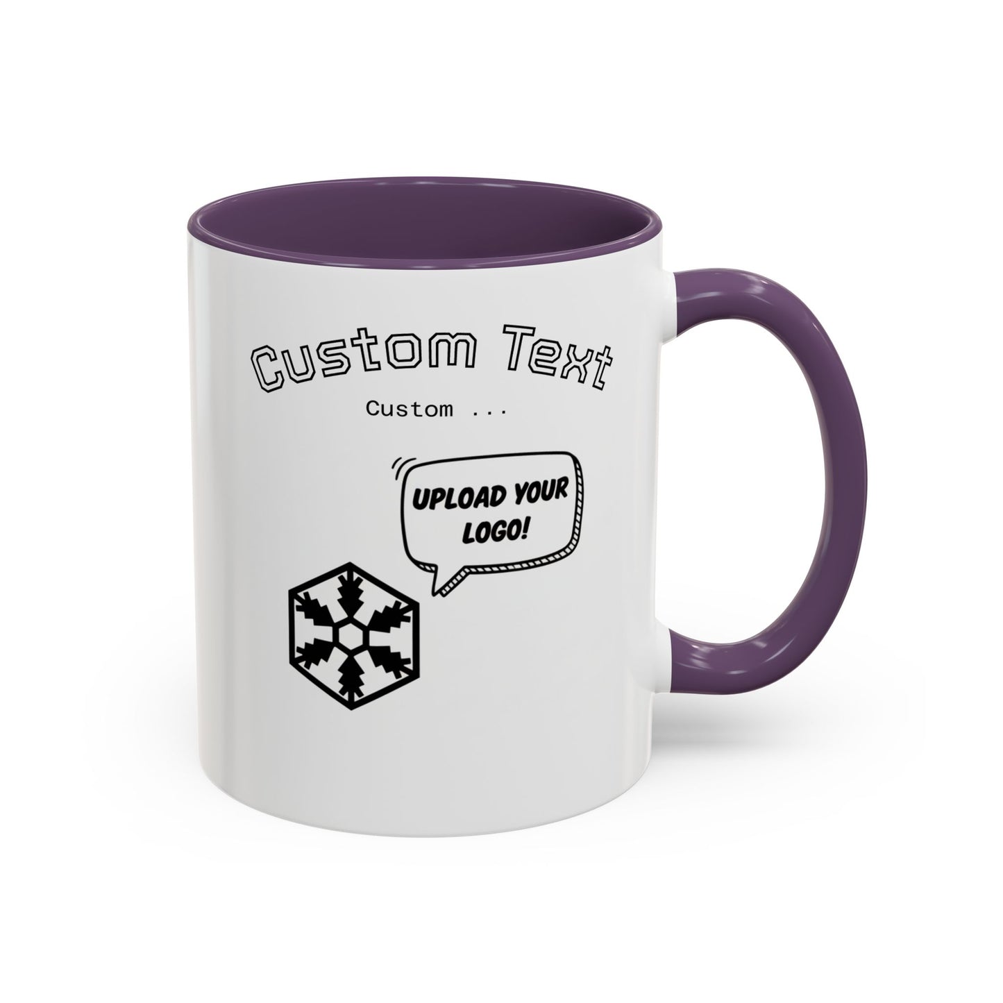Custom Text Accent Coffee Mug — Personalized Logo & Message Gift