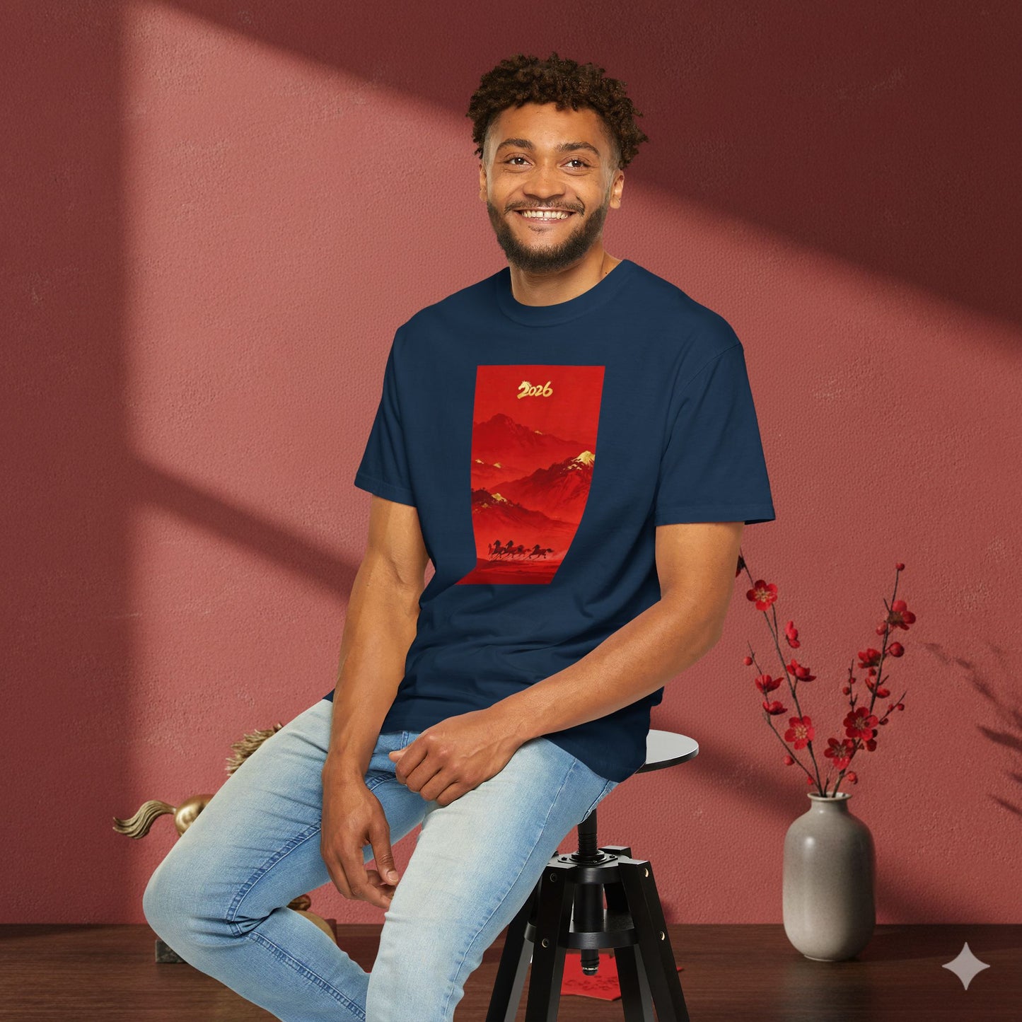 Lunar New Year 2026 Red Mountain Horses T-Shirt