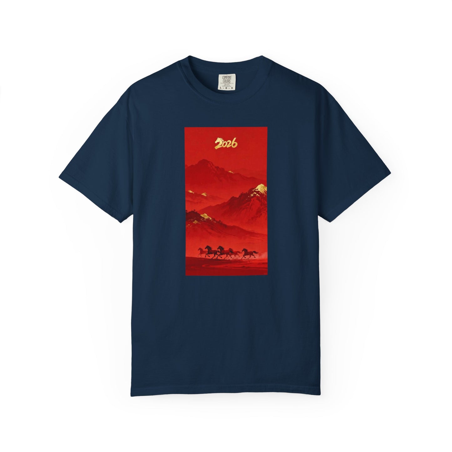 Lunar New Year 2026 Red Mountain Horses T-Shirt