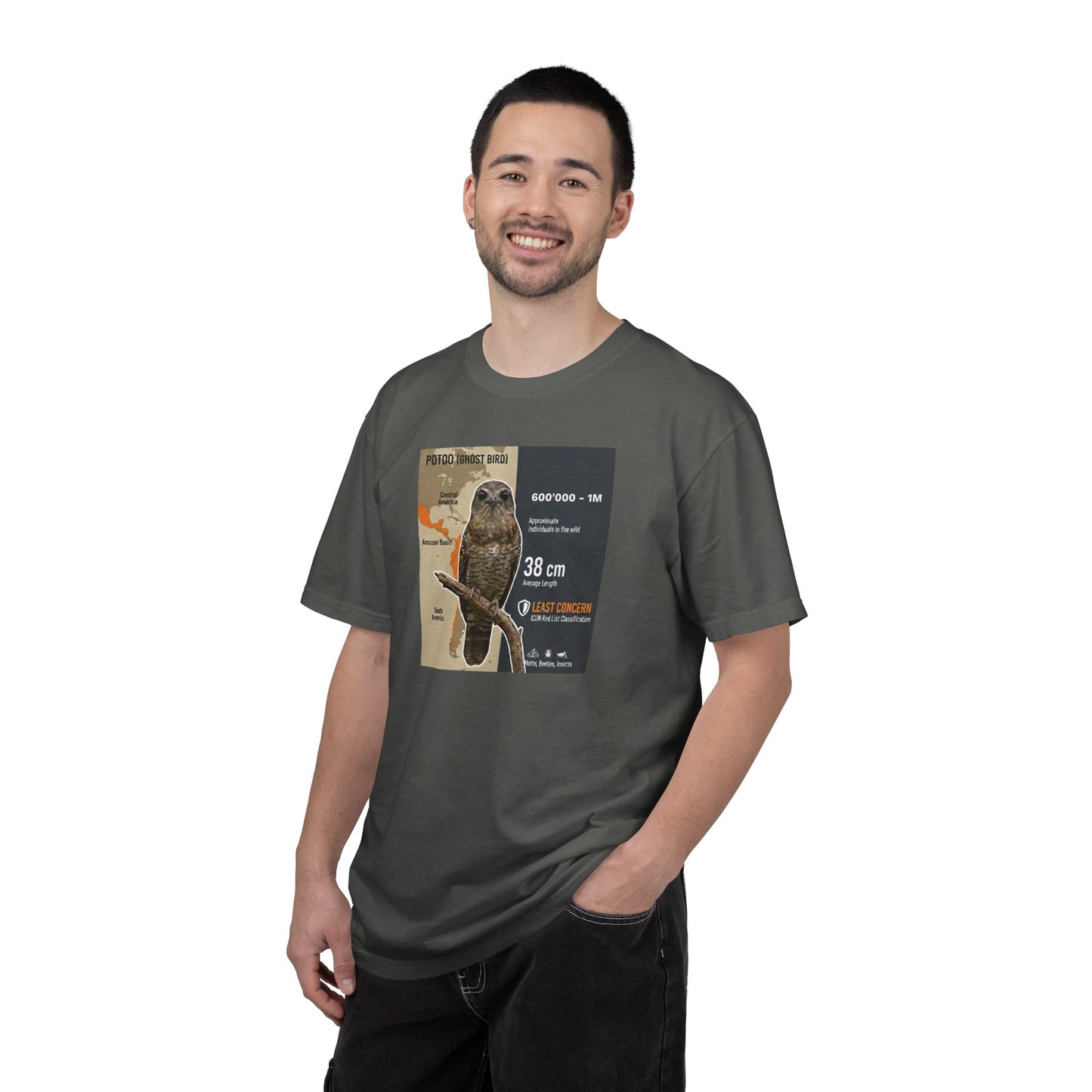 Relatable Mood: Derpy Potoo Bird T-Shirt (Mild Concern)