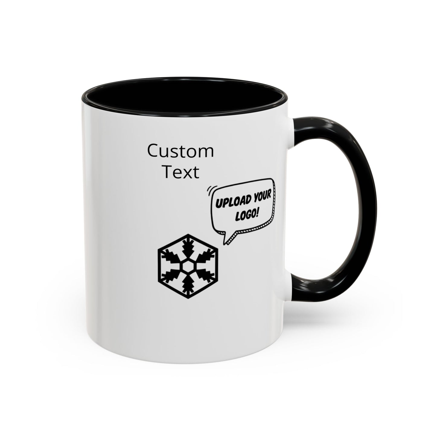 Custom Personalizable Logo Accent Coffee Mug — Personalized 11/15oz Ceramic Mug
