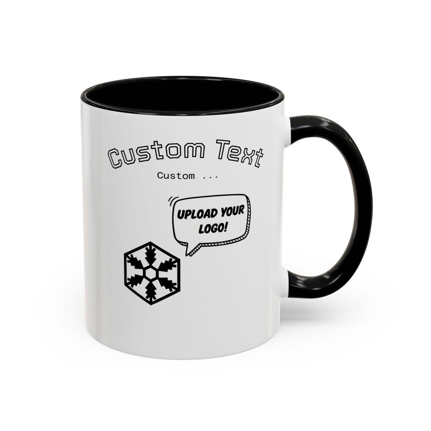 Custom Text Accent Coffee Mug — Personalized Logo & Message Gift