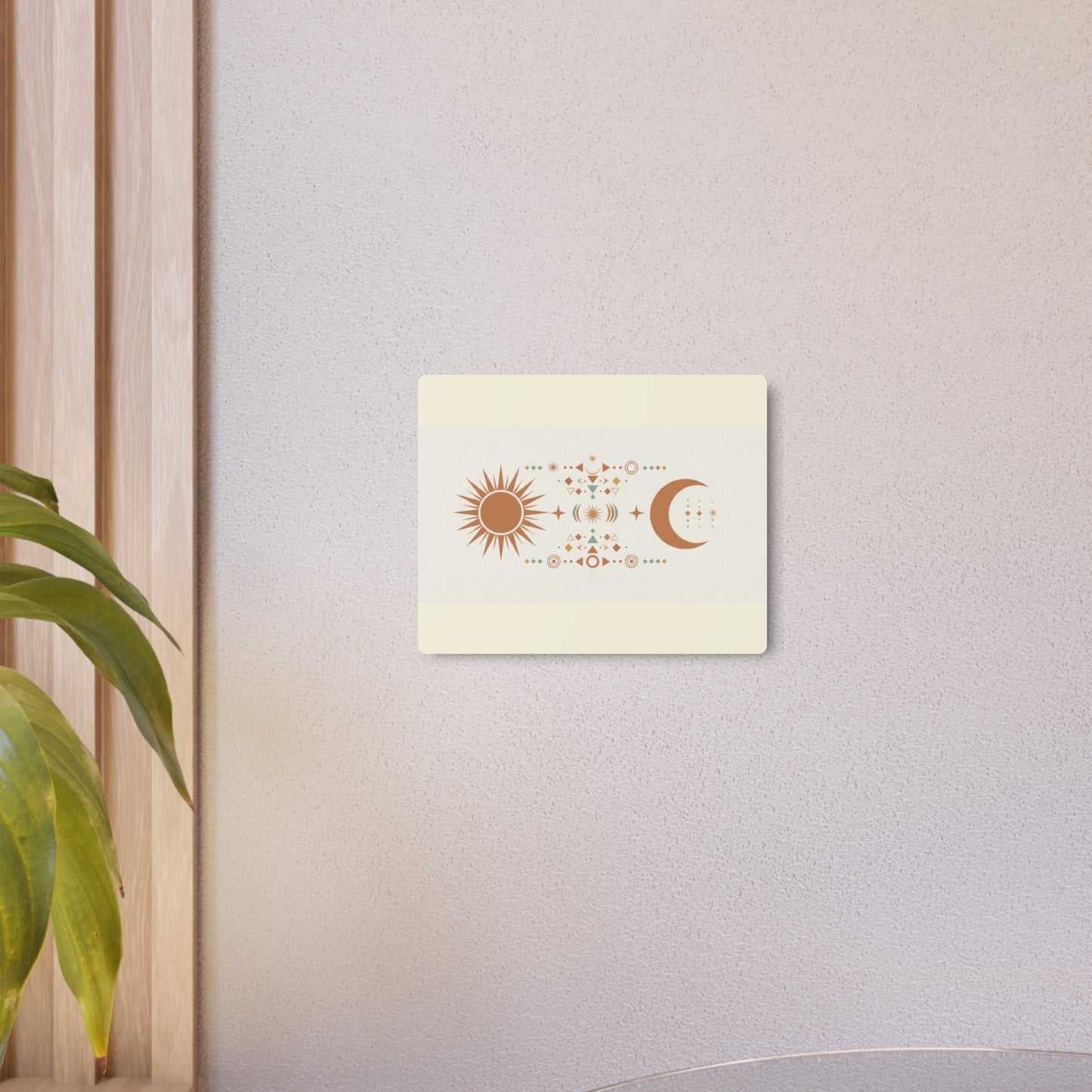 Boho Sun & Moon Metal Sign — Celestial Wall Art for Living Room, Bedroom, or Meditation Space