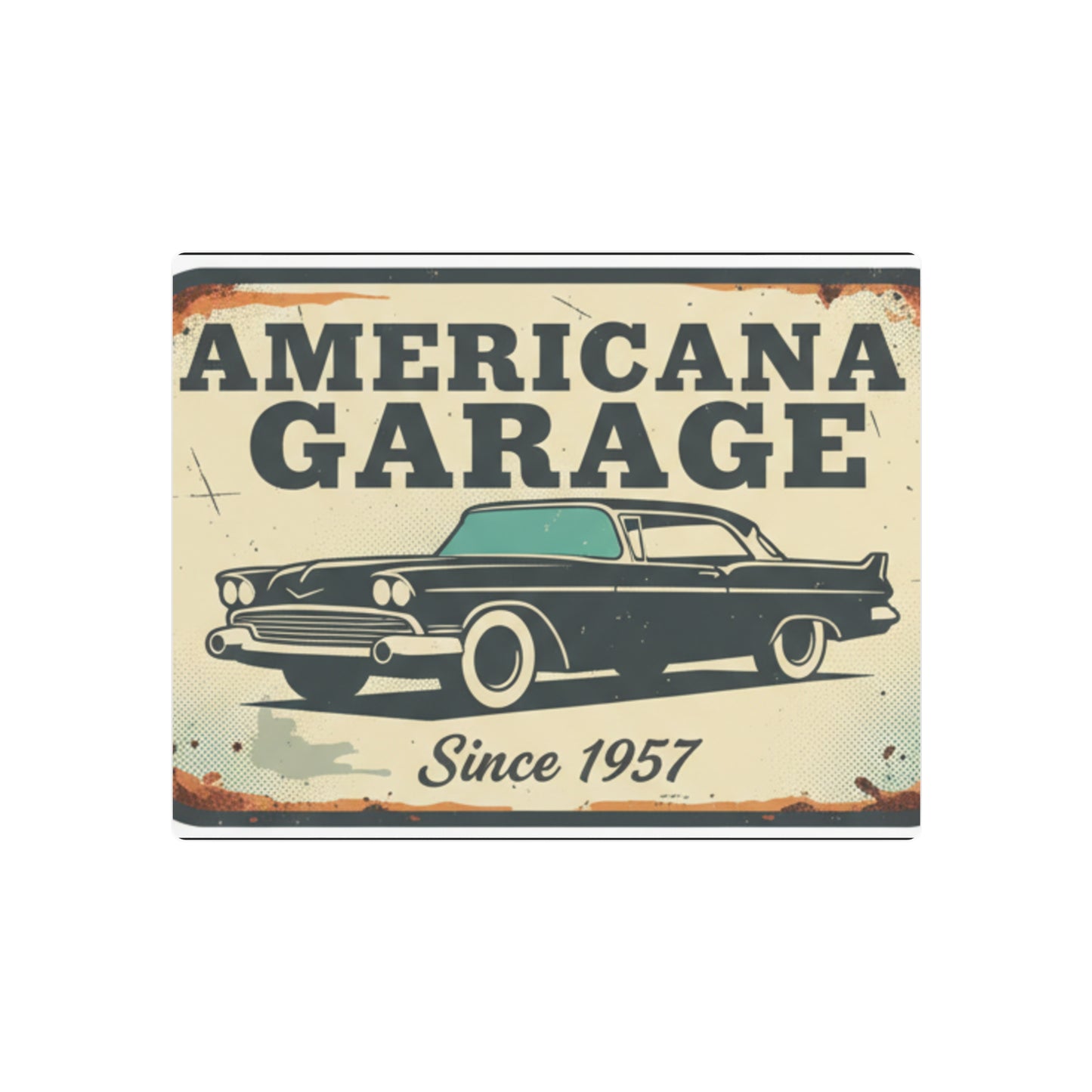 Americana Garage Metal Sign — Vintage Classic Car Wall Decor (Since 1957)