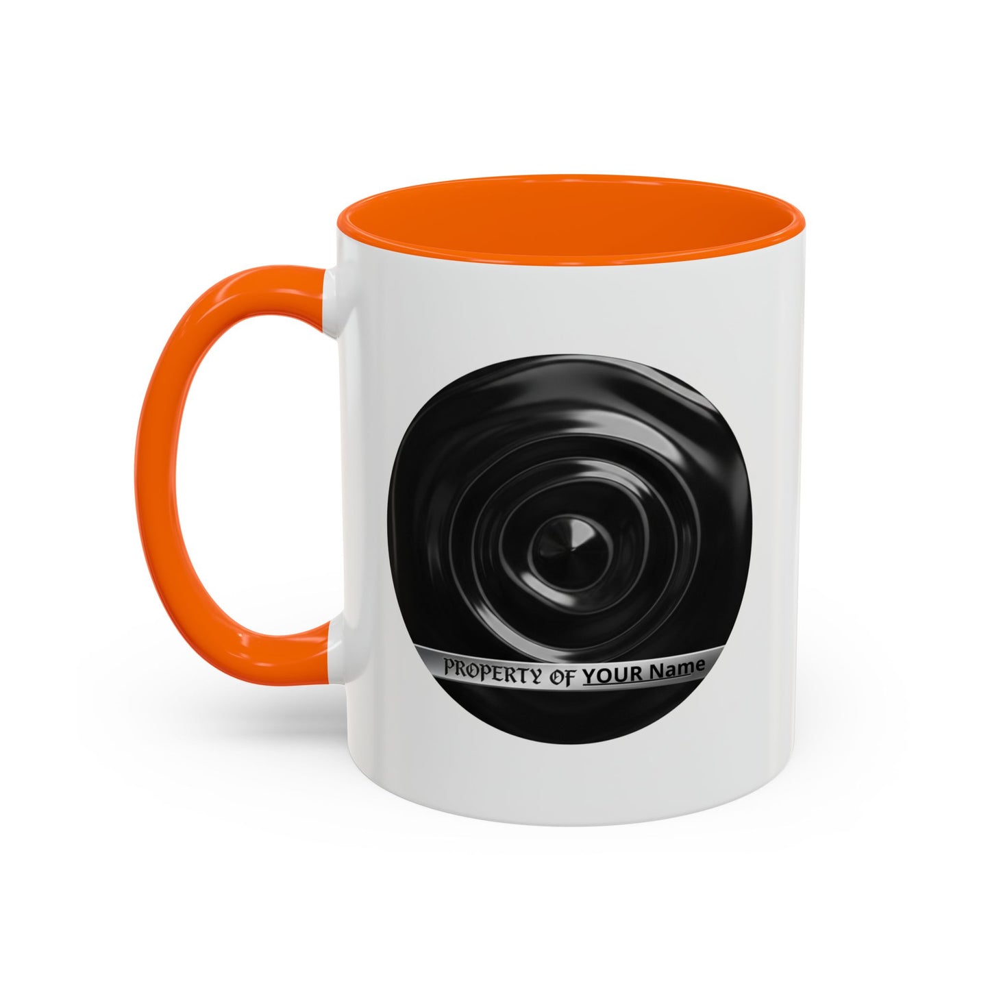 Custom Property Lens Coffee Mug — 'Property of Your Name' Accent Mug