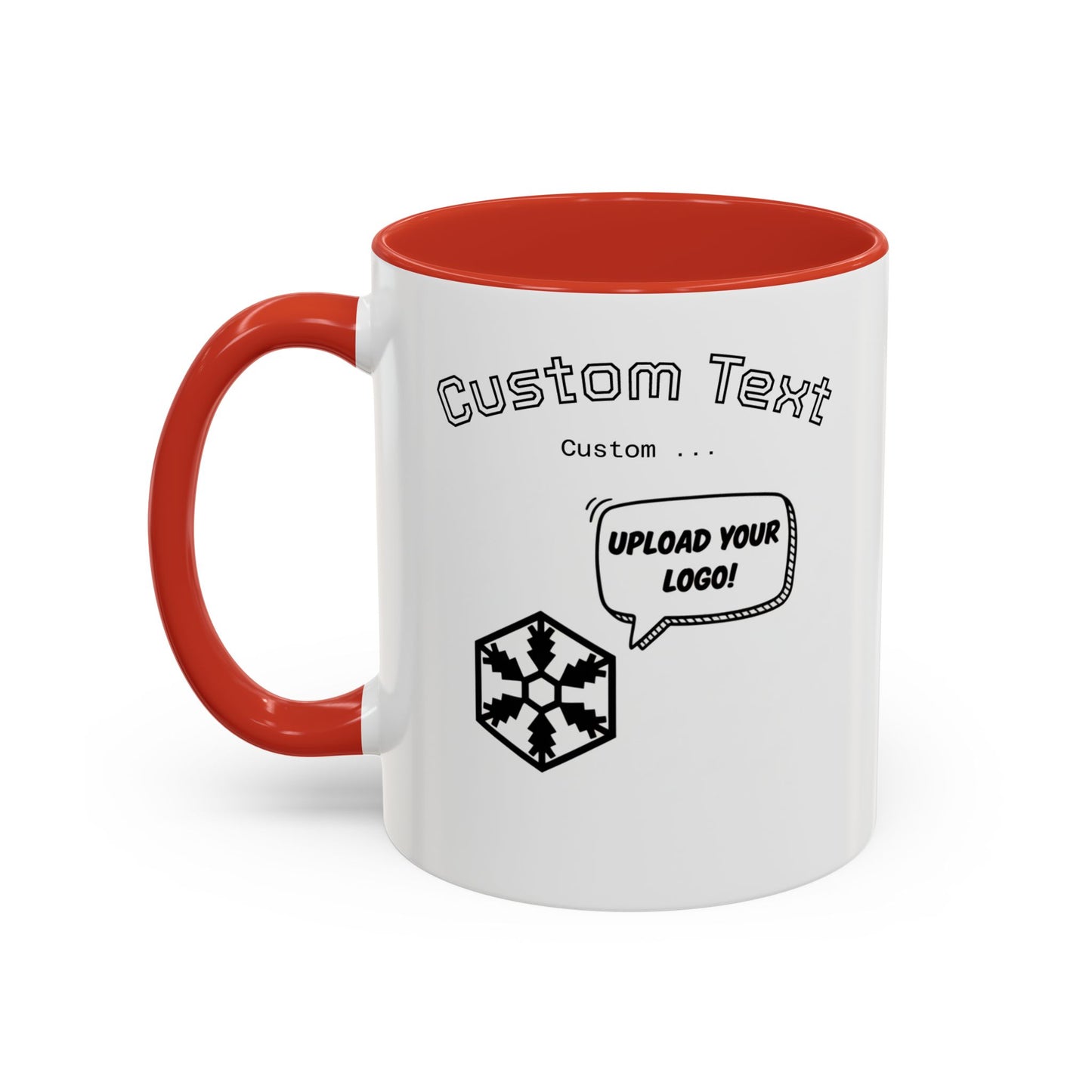 Custom Text Accent Coffee Mug — Personalized Logo & Message Gift