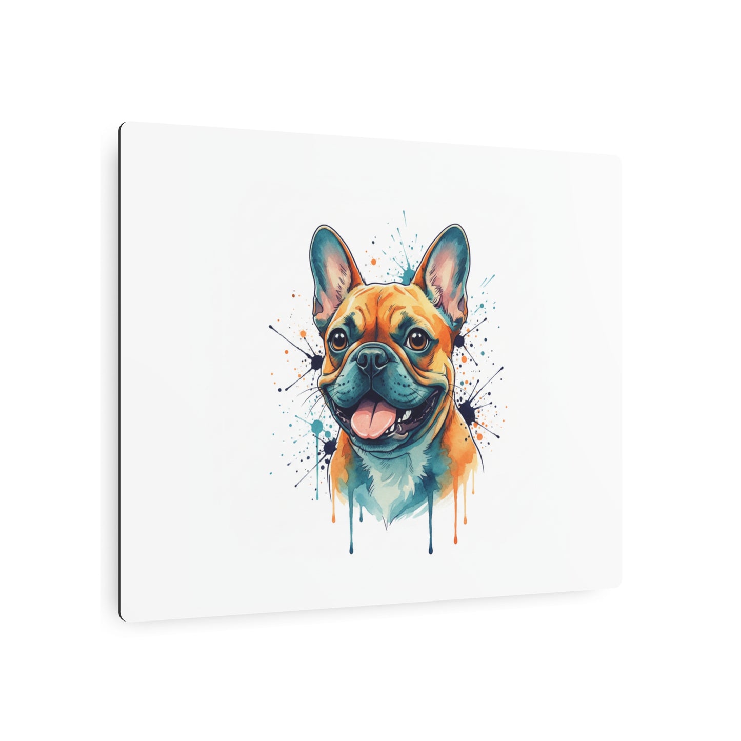 French Bulldog Metal Art Sign — Colorful Watercolor Dog Wall Decor