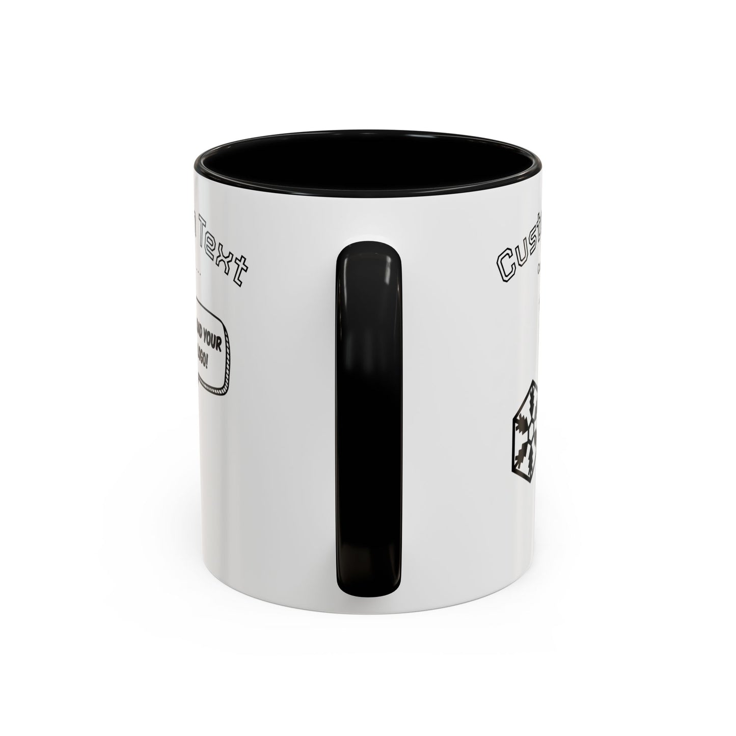 Custom Text Accent Coffee Mug — Personalized Logo & Message Gift
