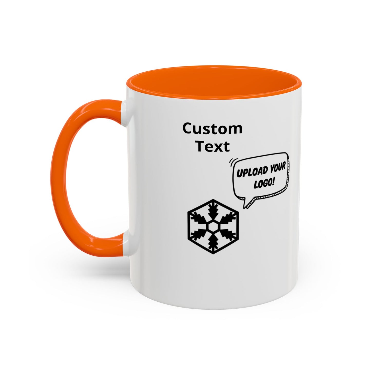 Custom Personalizable Logo Accent Coffee Mug — Personalized 11/15oz Ceramic Mug