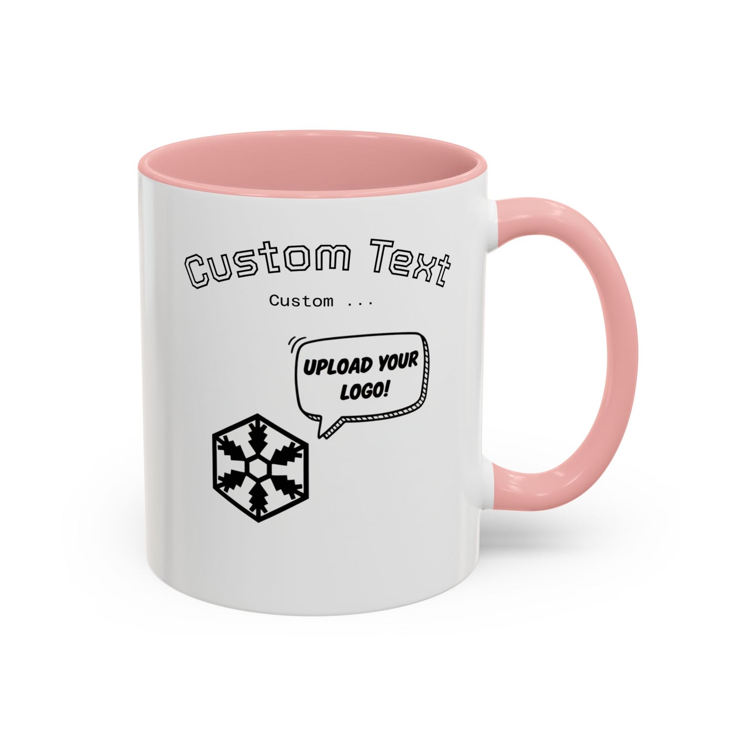 Custom Text Accent Coffee Mug — Personalized Logo & Message Gift