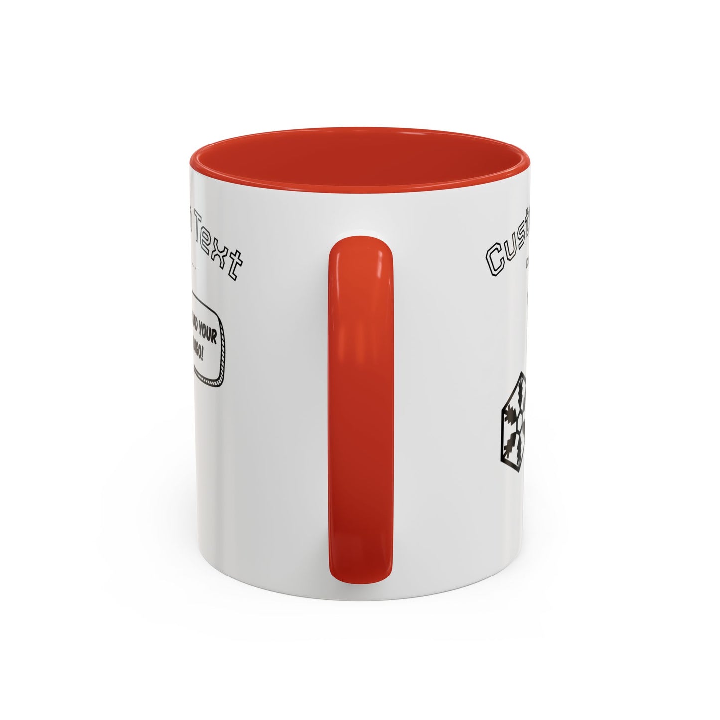 Custom Text Accent Coffee Mug — Personalized Logo & Message Gift