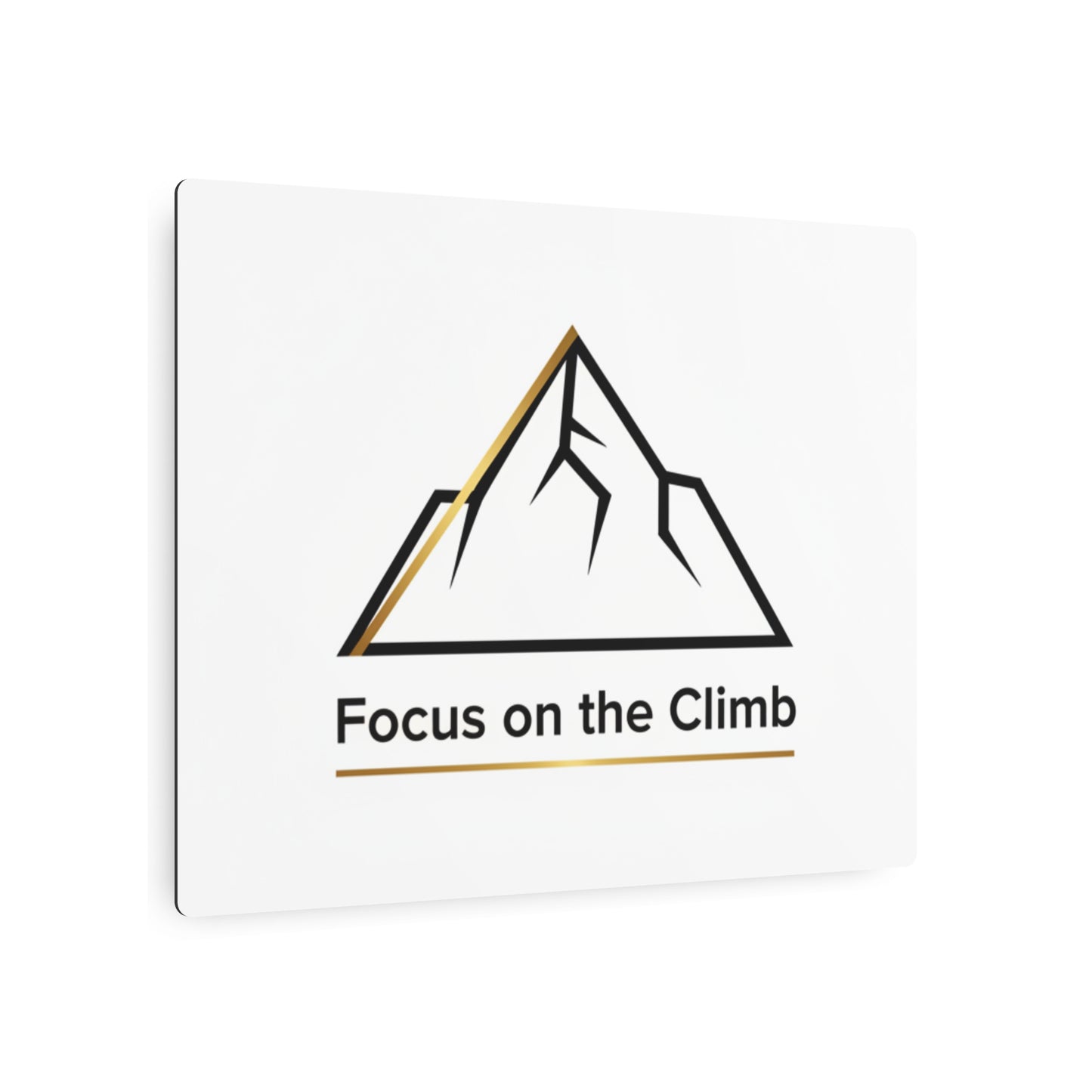 Metal Art Sign — "Focus on the Climb" Inspirational Mountain Wall Decor