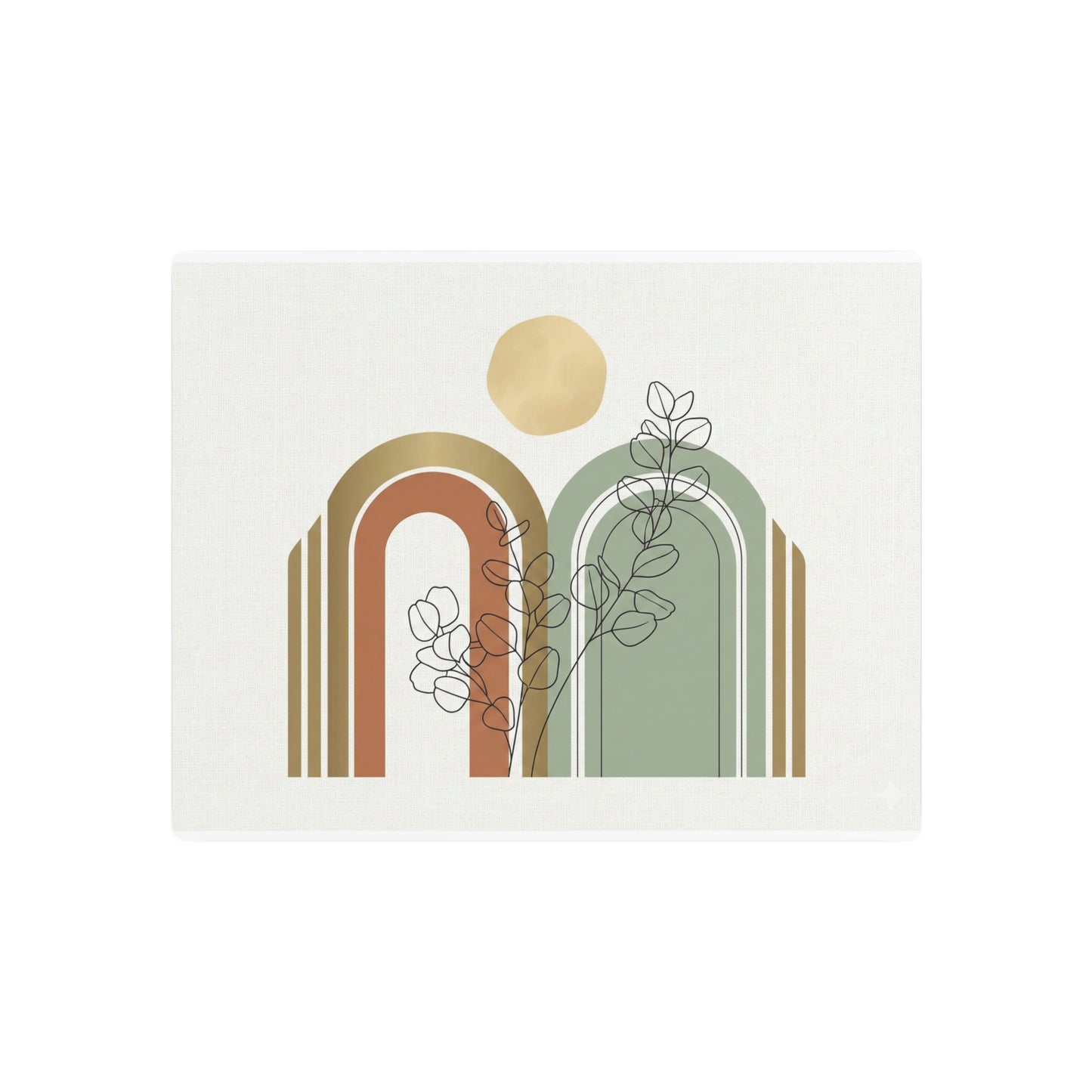Midcentury Rainbow Metal Art Sign — Abstract Botanical Wall Decor