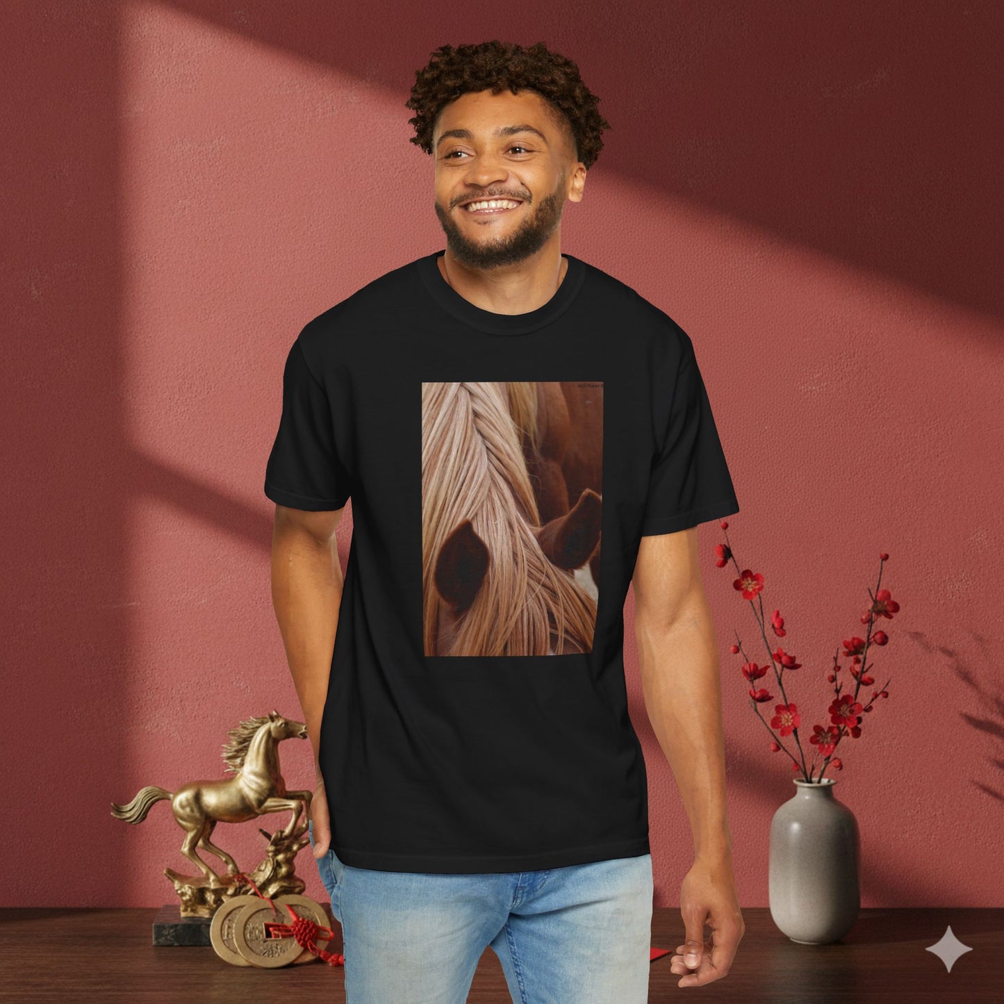 Horse Mane Photo T‑Shirt — Close‑Up Equine Portrait T-Shirt