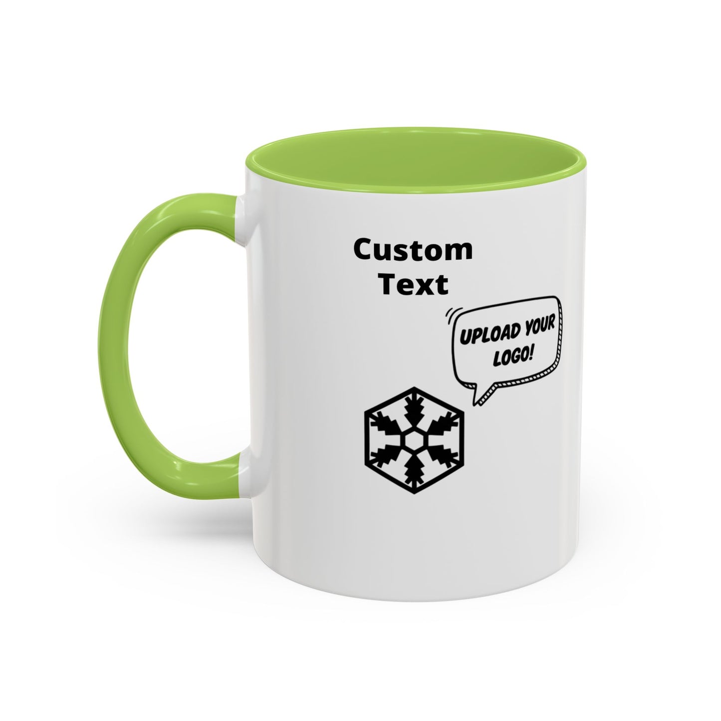 Custom Personalizable Logo Accent Coffee Mug — Personalized 11/15oz Ceramic Mug