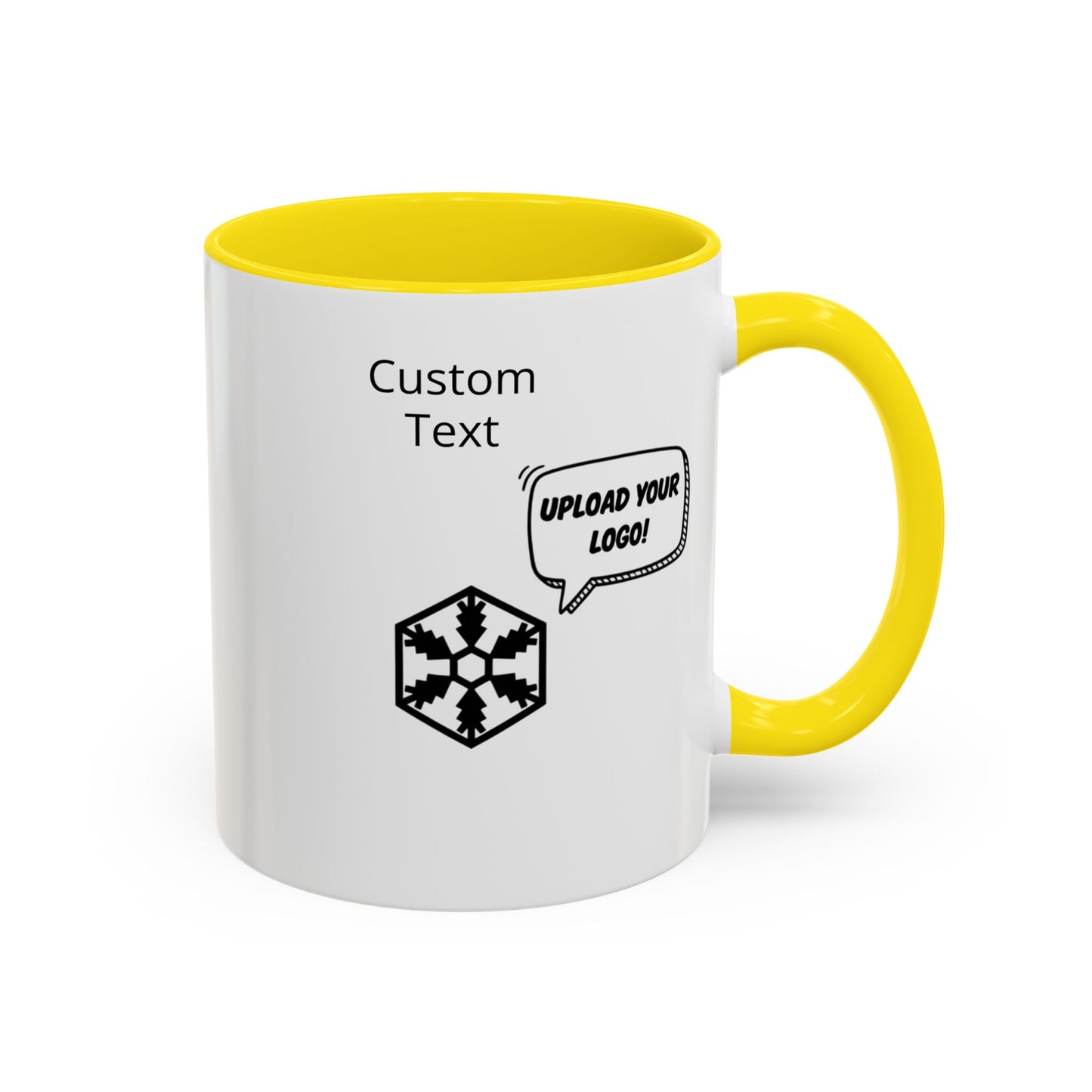 Custom Personalizable Logo Accent Coffee Mug — Personalized 11/15oz Ceramic Mug